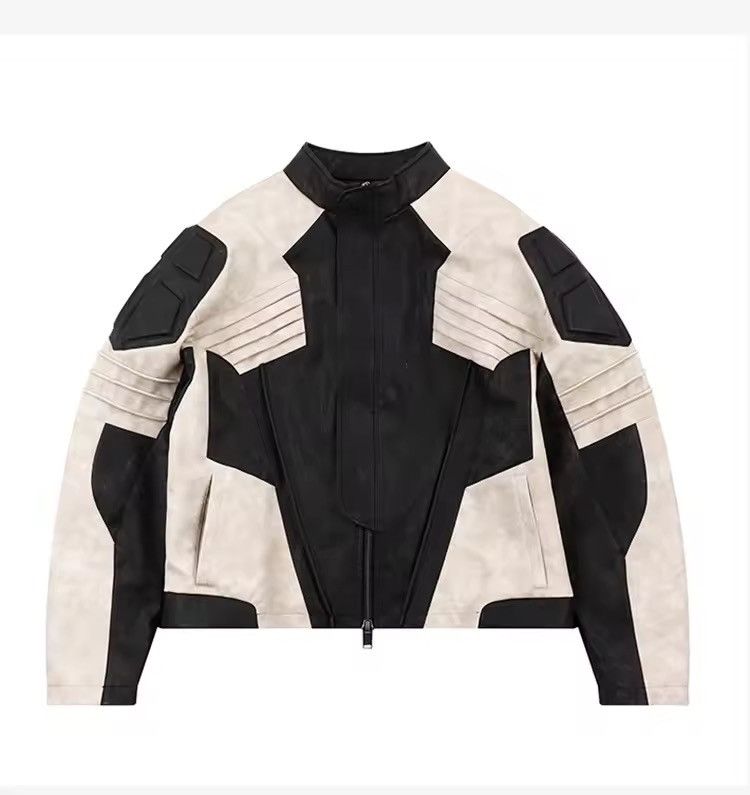 Other Racer Motorcycle PU Leather Patchwork Black White Jacket Size US L / EU 52-54 / 3 - 4 Thumbnail