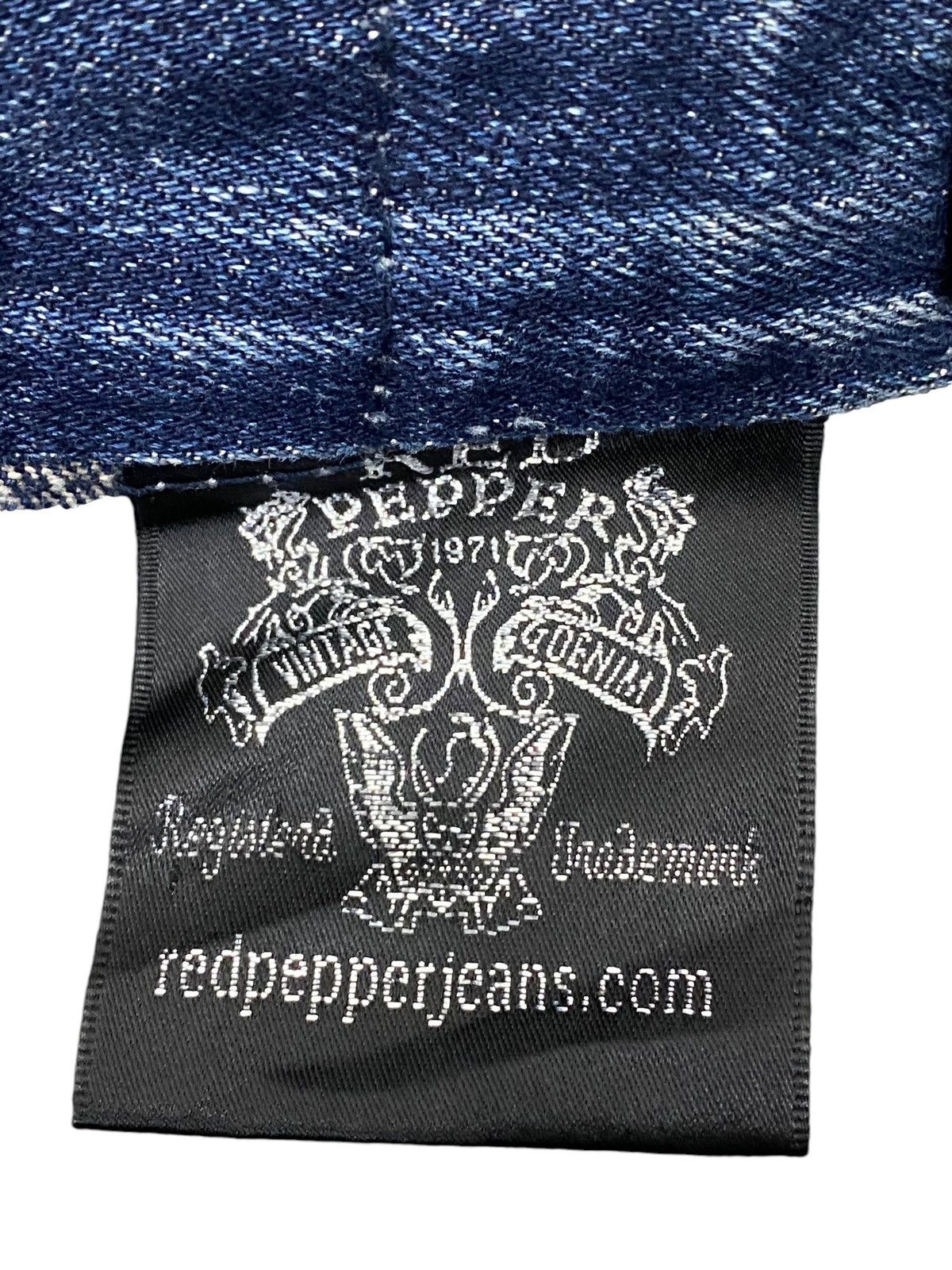 GOSTAR DE FUGA × Japanese Brand Flare Red Pepper Japan Denim Embroidery Mud Washed Distress Size US 32 / EU 48 - 21 Thumbnail