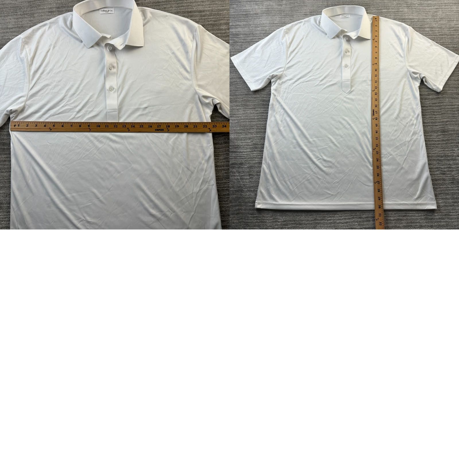 CO Collars & Co Polo Shirt XL White Golf Casual Formal Business Mens Size 46R - 8 Thumbnail