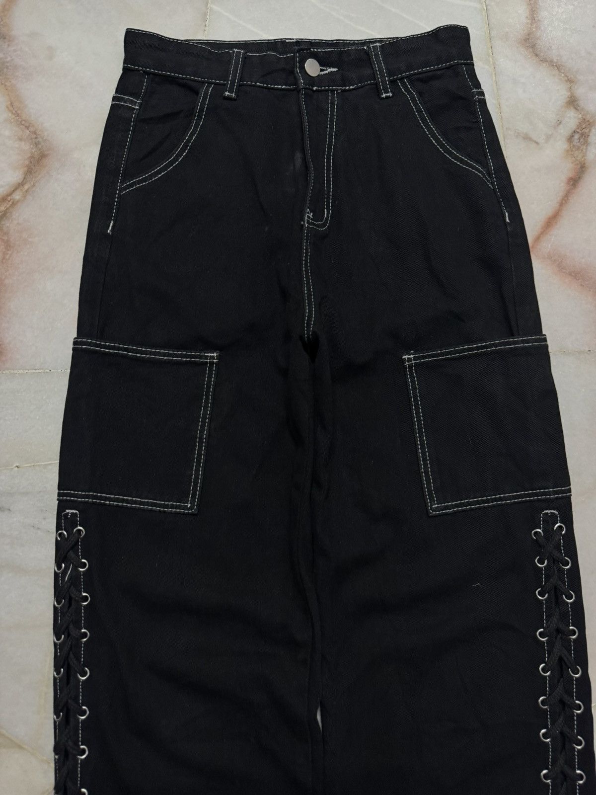 Tornado Mart 💥LACE-UP💥BAGGY💥JAPANESE LACE-UP SICK CARGO BY SHEIN PUNK Size US 26 / EU 42 - 3 Thumbnail