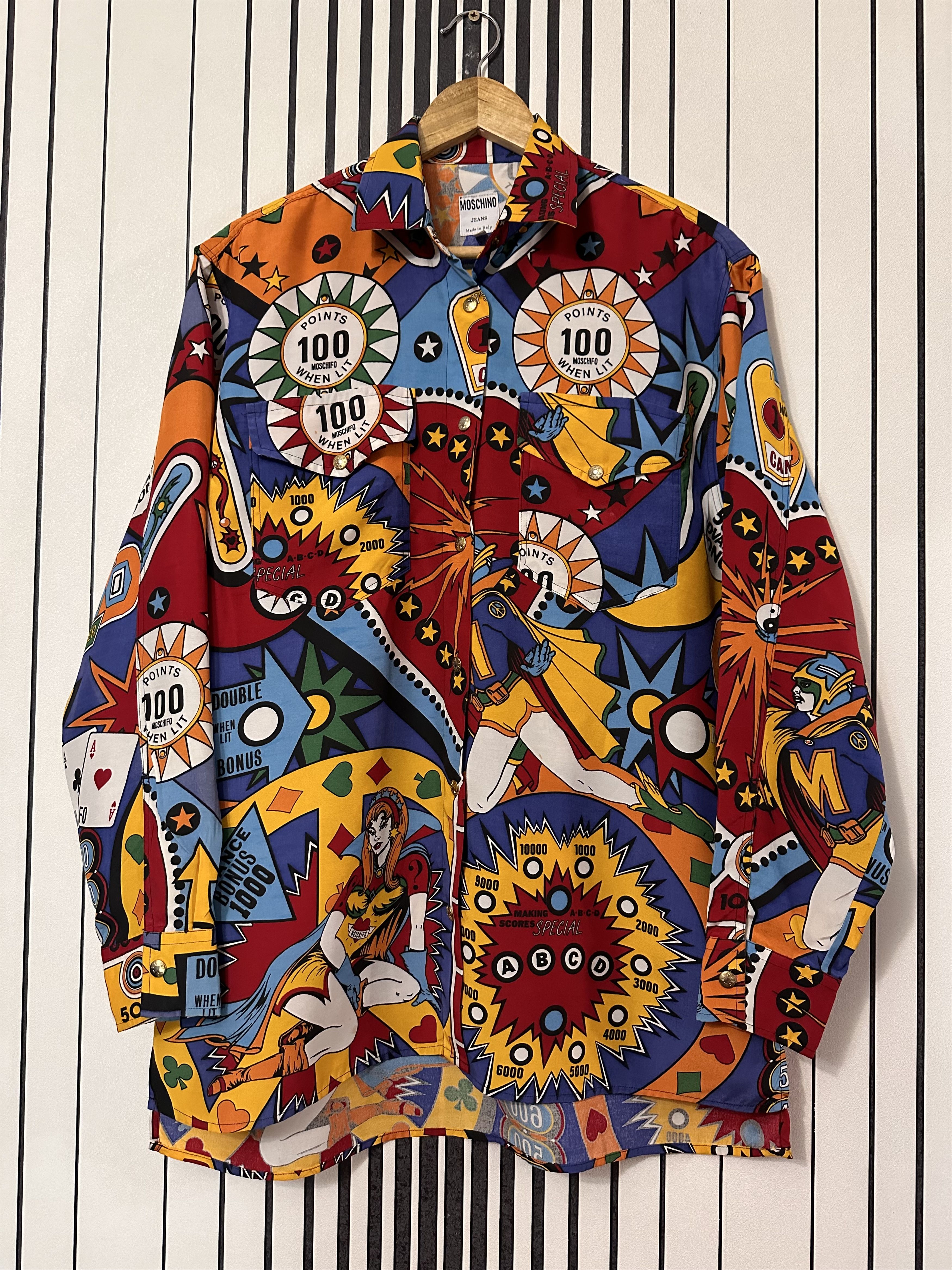 Moschino 90’s Moschino Vintage Gambling-Kasino Rare Full-Print Shirt Size US S / EU 44-46 / 1 - 1 Thumbnail
