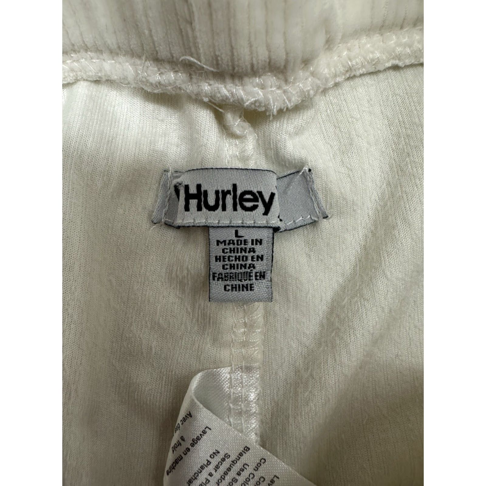 Hurley Hurley Womens Jogger Pants Size Large White Velour Pull On Size 36" / US 14 / IT 50 - 4 Thumbnail