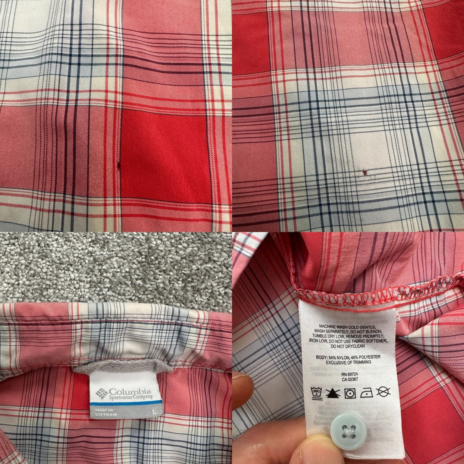Vintage Columbia Omni Wick Shirt Mens Large Red Plaid Short Sleeve Button-Front Outdoor Casual Size US L / EU 52-54 / 3 - 8 Thumbnail