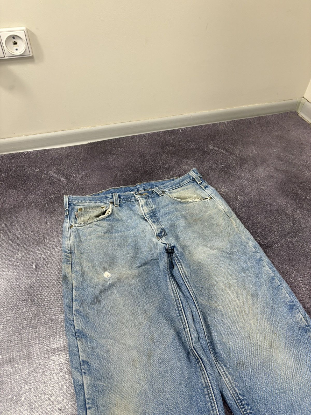Carhartt Vintage 90s Carhartt Blue Denim Insulated Hype Baggy Jeans Size US 34 / EU 50 - 14 Thumbnail