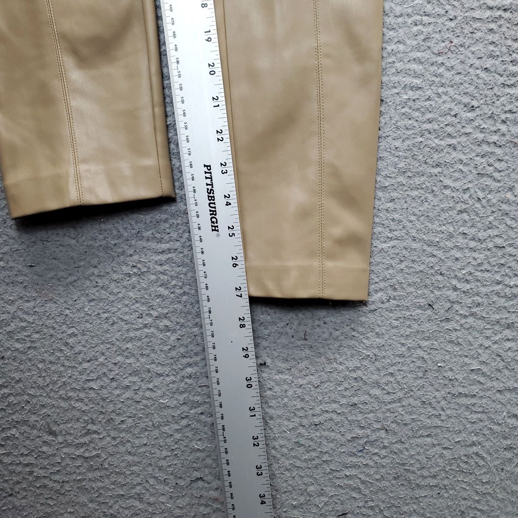 Zara Zara Womens Legging Pants S Brown Faux Leather High Waist Side Zip Skinny Pants Size 28" / US 6 / IT 42 - 4 Thumbnail