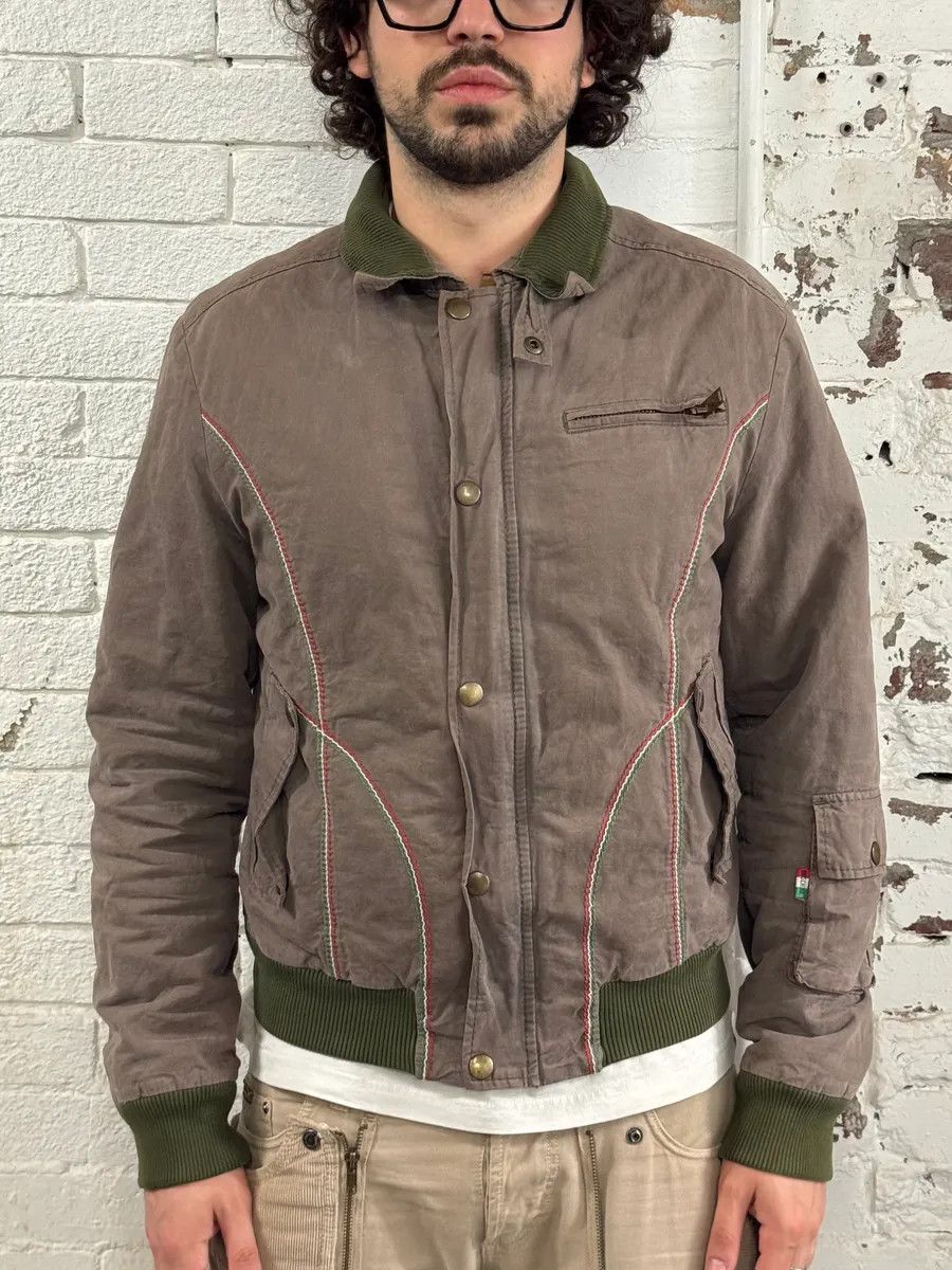 Moschino Moschino Contrast Stitch Brown Bomber Jacket Size US M / EU 48-50 / 2 - 2 Thumbnail
