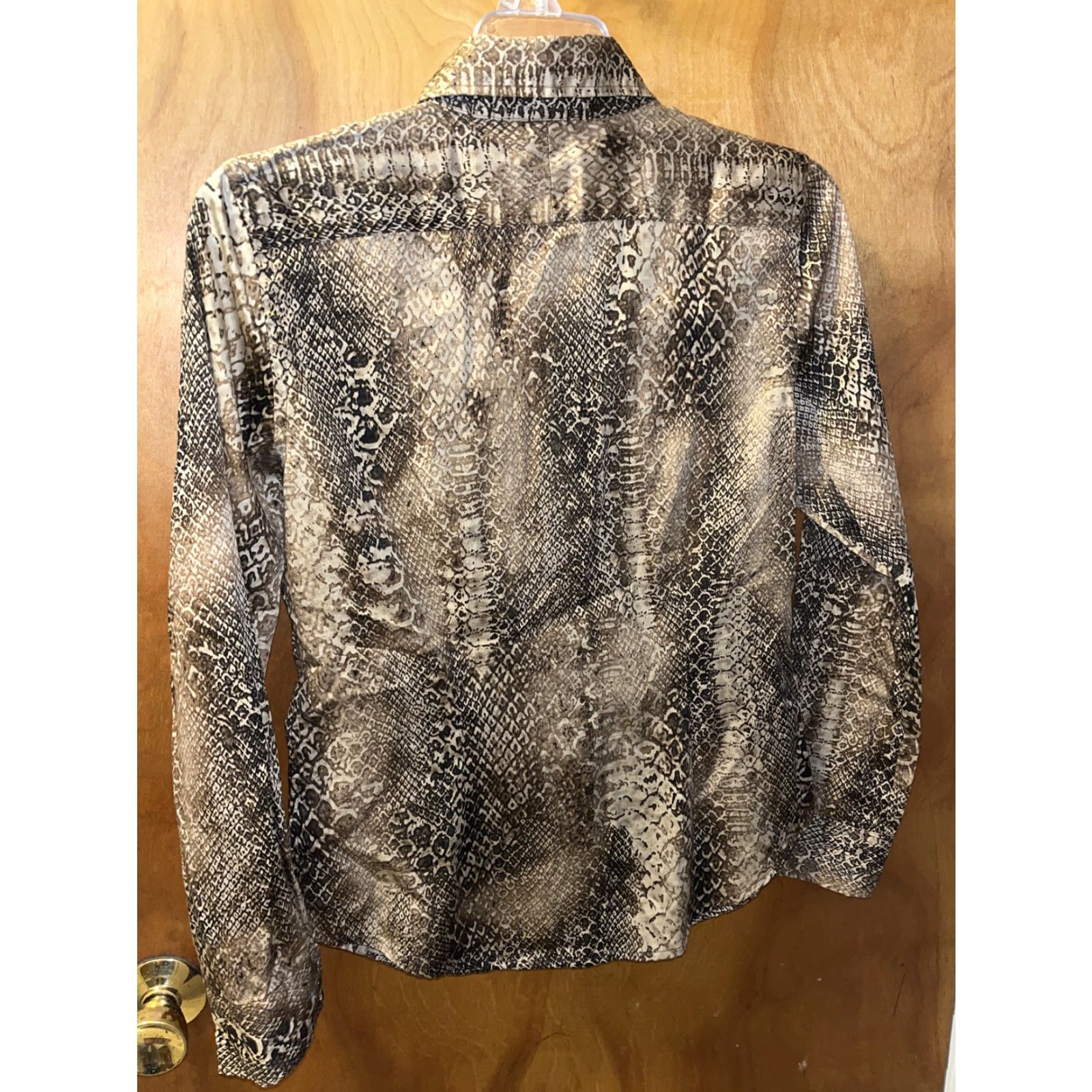 Ralph Lauren Lauren Ralph Lauren Women’s Snake Skin Print Cotton Dress Shirt Petite Button-Up All Seasons Fall Spring Summer Winter Size S / US 4 / IT 40 - 4 Thumbnail
