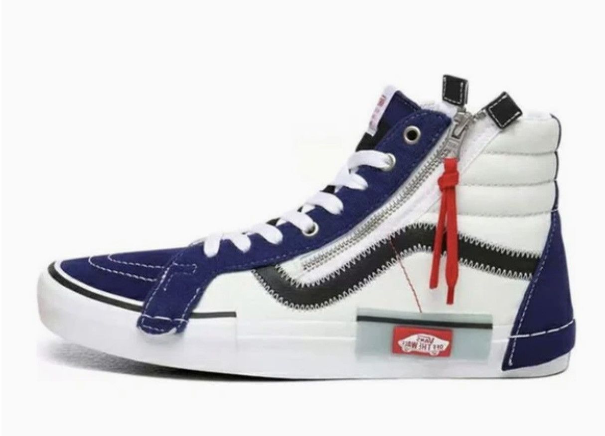 Designer × Vans ⚡️ VANS Sk8-Hi Reissue CAP Blueprint Hi Top Shoes Size 13 ⚡️ Size US 13 / EU 46 - 3 Thumbnail