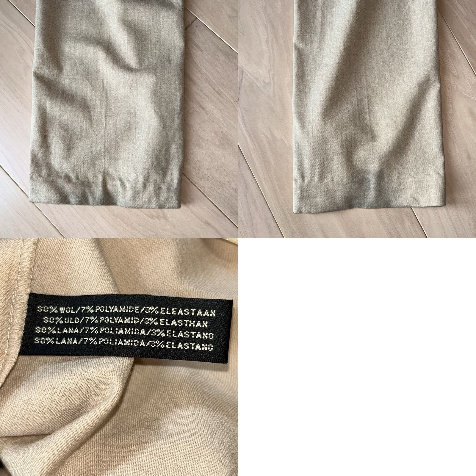 Polo Ralph Lauren VINTAGE Ralph Lauren Black Label Wool Wide Leg Trousers Womens 12 Beige Wool Wide-Leg Pant 35 Inseam 34-36 Waist Size ONE SIZE - 8 Thumbnail
