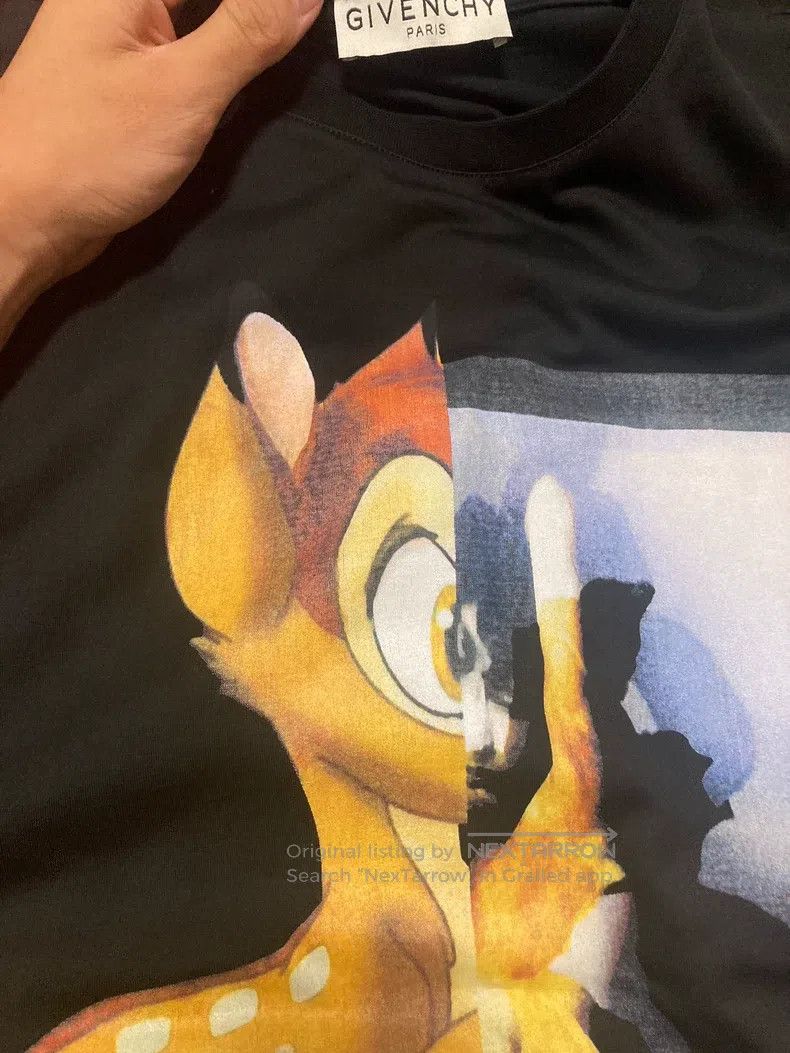 Givenchy Bambi Printed Short Sleeve T-Shirt, Black, Size M