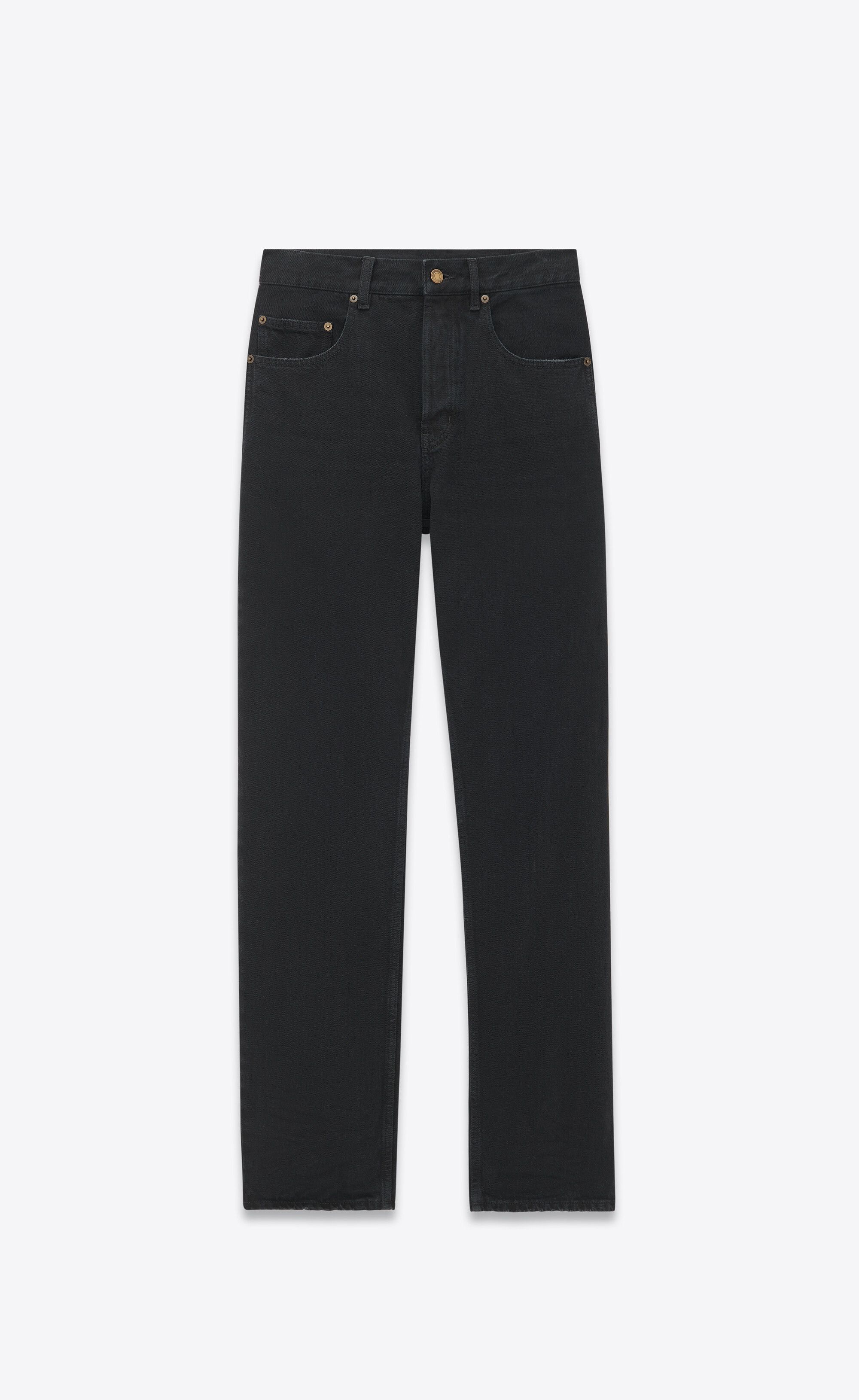 Saint Laurent Paris o1s1wg110225 757276 Long Extreme Baggy Jeans Carbon Denim Size US 33 - 1 Thumbnail