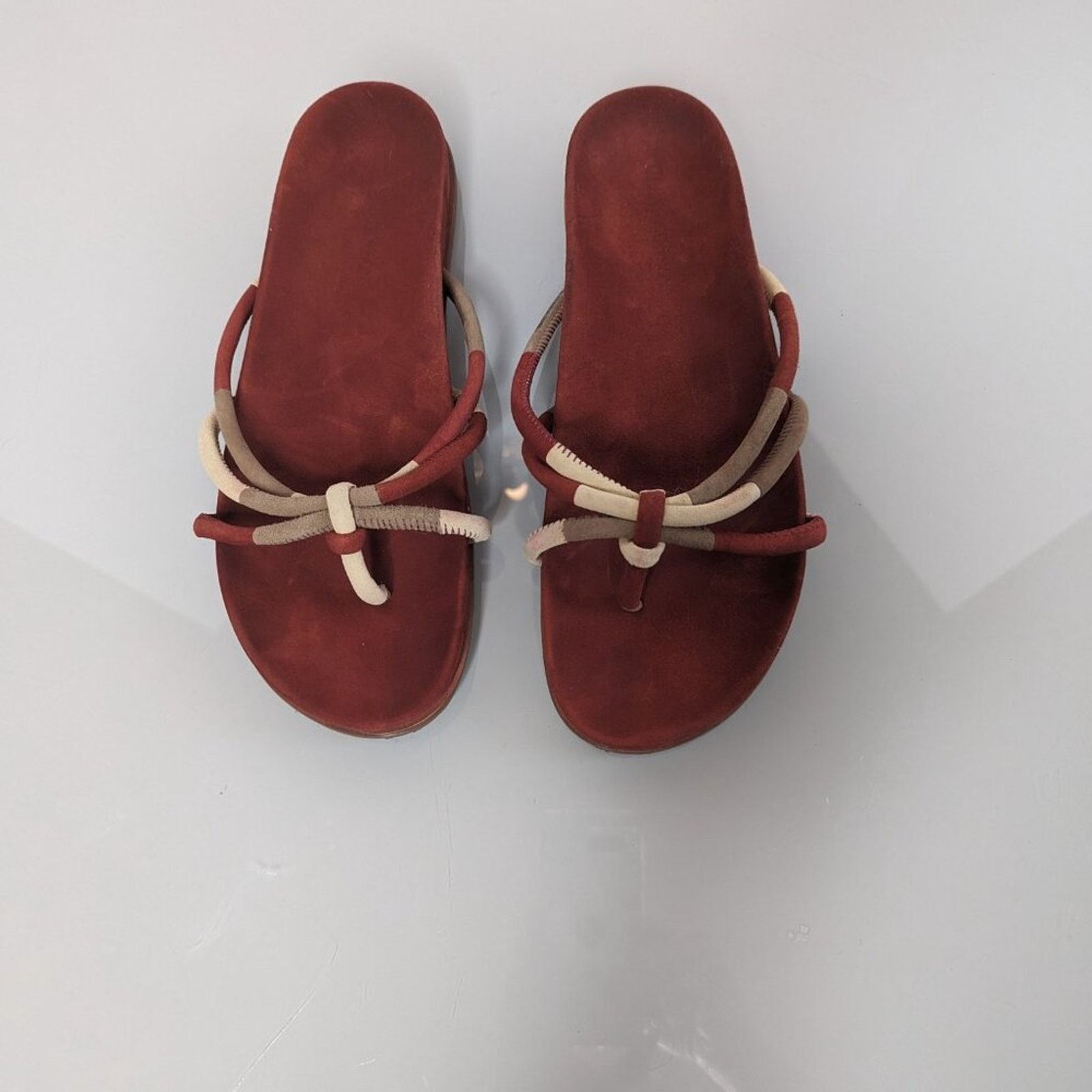 Ulla Johnson Ulla Johnson Tan Rust Color Adria Tricolor Suede Sandals 9.5 Size US 9.5 / IT 39.5 - 9 Thumbnail
