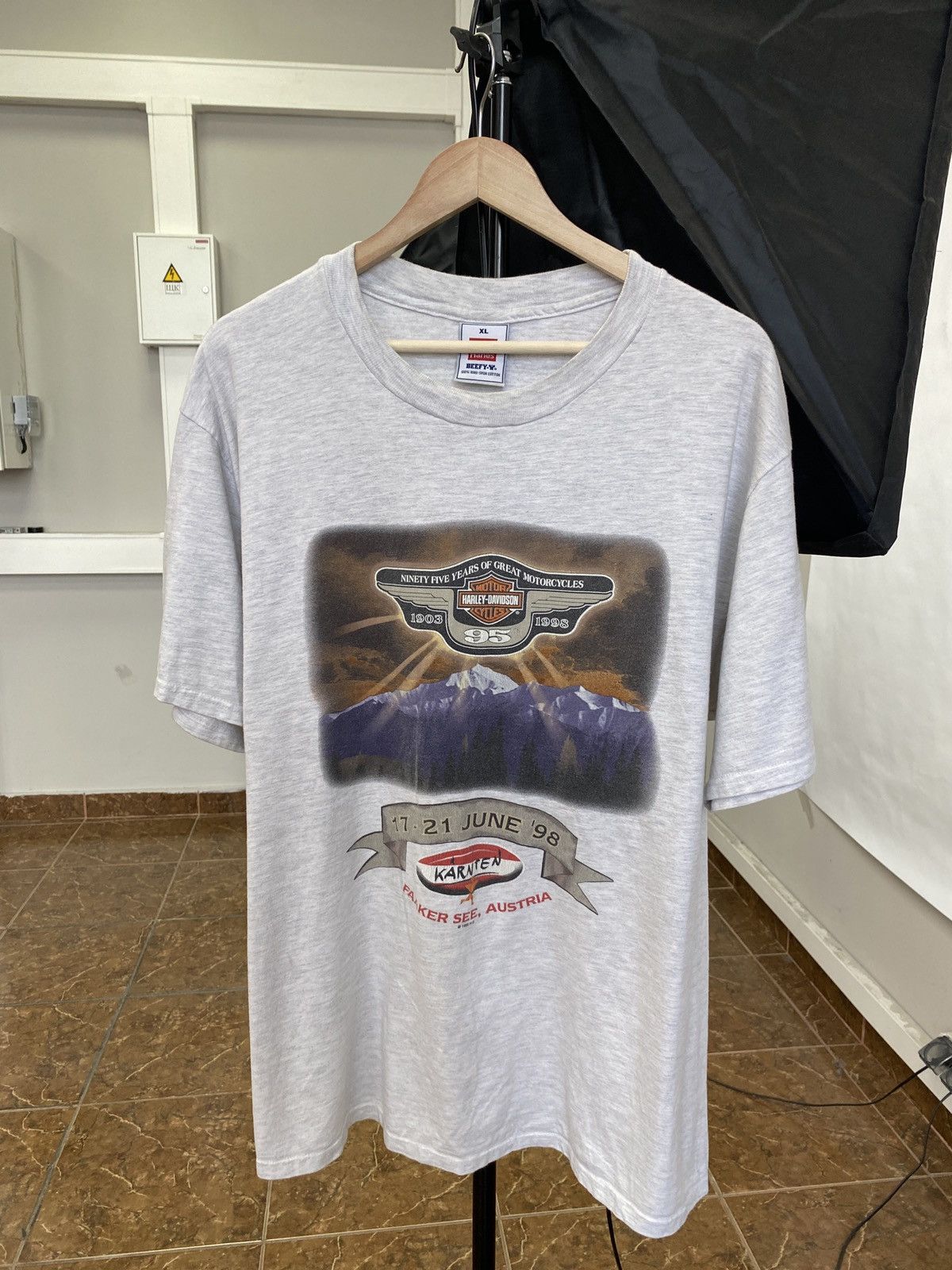 Harley Davidson 🇦🇹 Vintage 1998 Harley Davidson Karnten Austria T-Shirt Y2K Size US XL / EU 56 / 4 - 1 Thumbnail