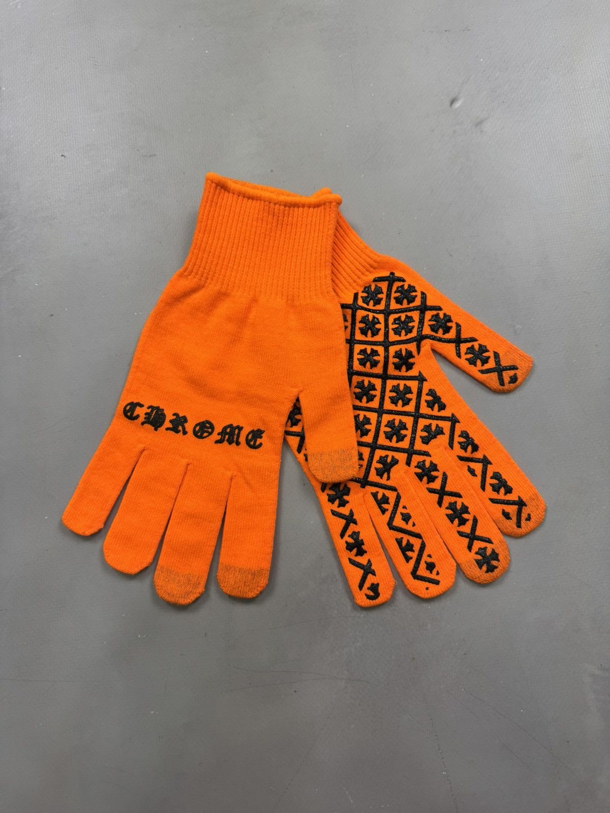 Chrome Hearts Logo Workwear Gloves(Orange/M)