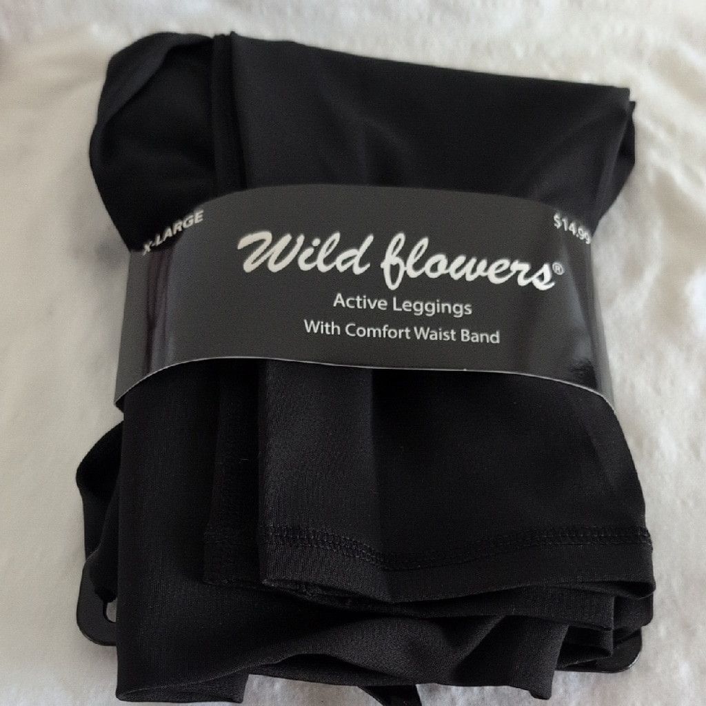NBDN Nobrandedon Wild Flowers Black Active Leggings XL Size ONE SIZE - 1 Thumbnail