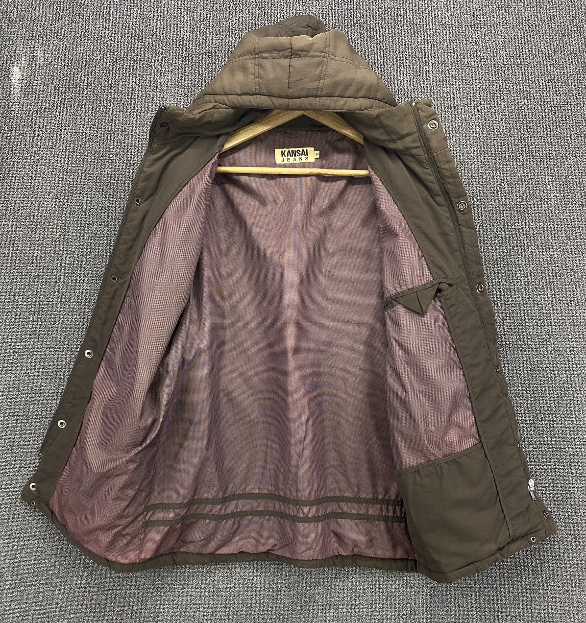 Japanese Brand Vintage Kansai Yamamoto Hoodie Quilted Down Jacket Size US M / EU 48-50 / 2 - 6 Thumbnail