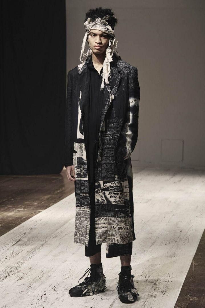 Yohji Yamamoto POUR HOMME 22ss newspaper long coat HG-J13-827 Size US M / EU 48-50 / 2 - 3 Thumbnail