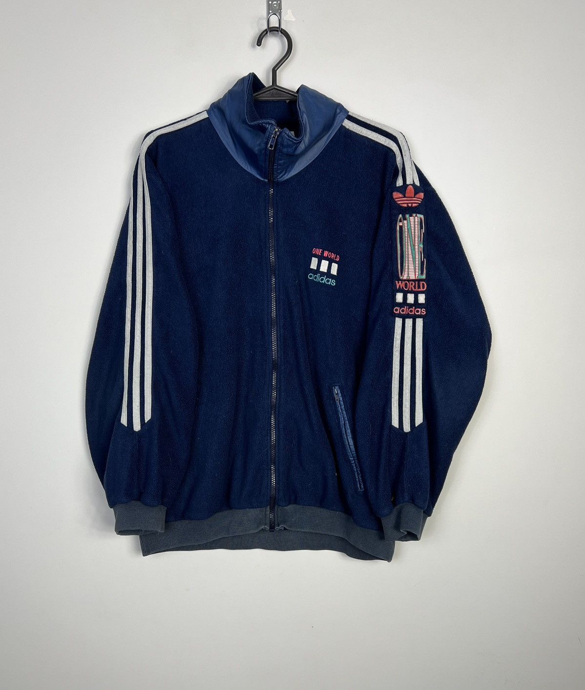 Adidas Fleece Jacket Adidas One World Vintage 80's Polartec Size US XL / EU 56 / 4 - 1 Thumbnail