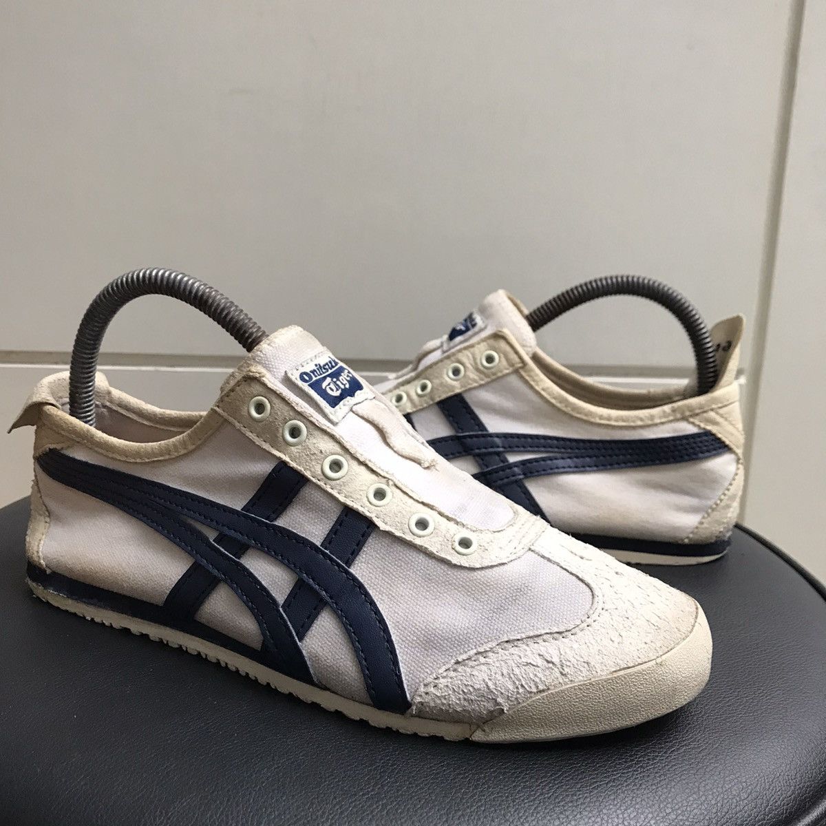 Japanese Brand × Onitsuka Tiger Onitsuka Tiger mexico 66 Slip On White Canvas with navy blue Size US 6 / EU 39 - 3 Thumbnail