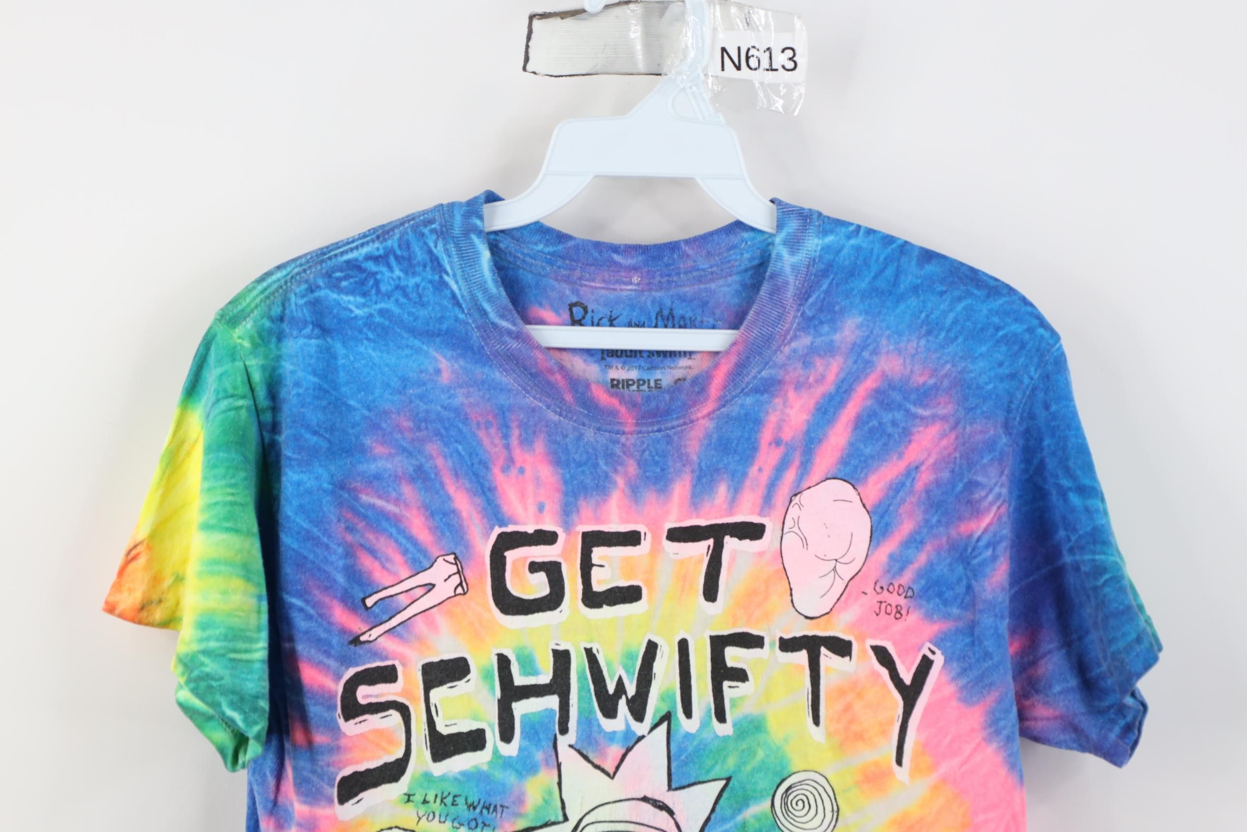 Vintage Y2K Rick and Morty Get Schwifty Tie Dye Short Sleeve T-Shirt Size US S / EU 44-46 / 1 - 2 Thumbnail