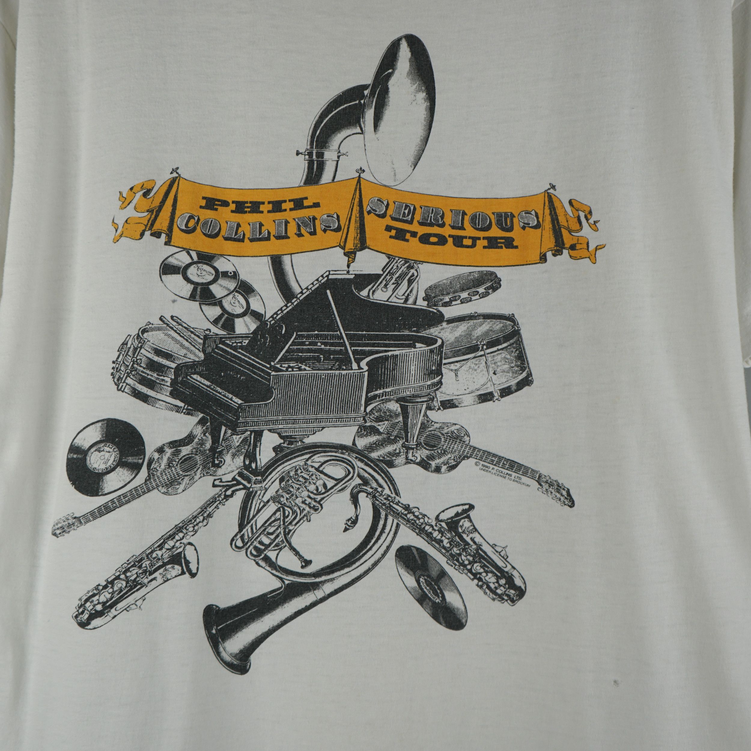 Band Tees × Vintage Rare 1990 Phil Collins Serious Tour T-Shirt Size US XL / EU 56 / 4 - 2 Thumbnail