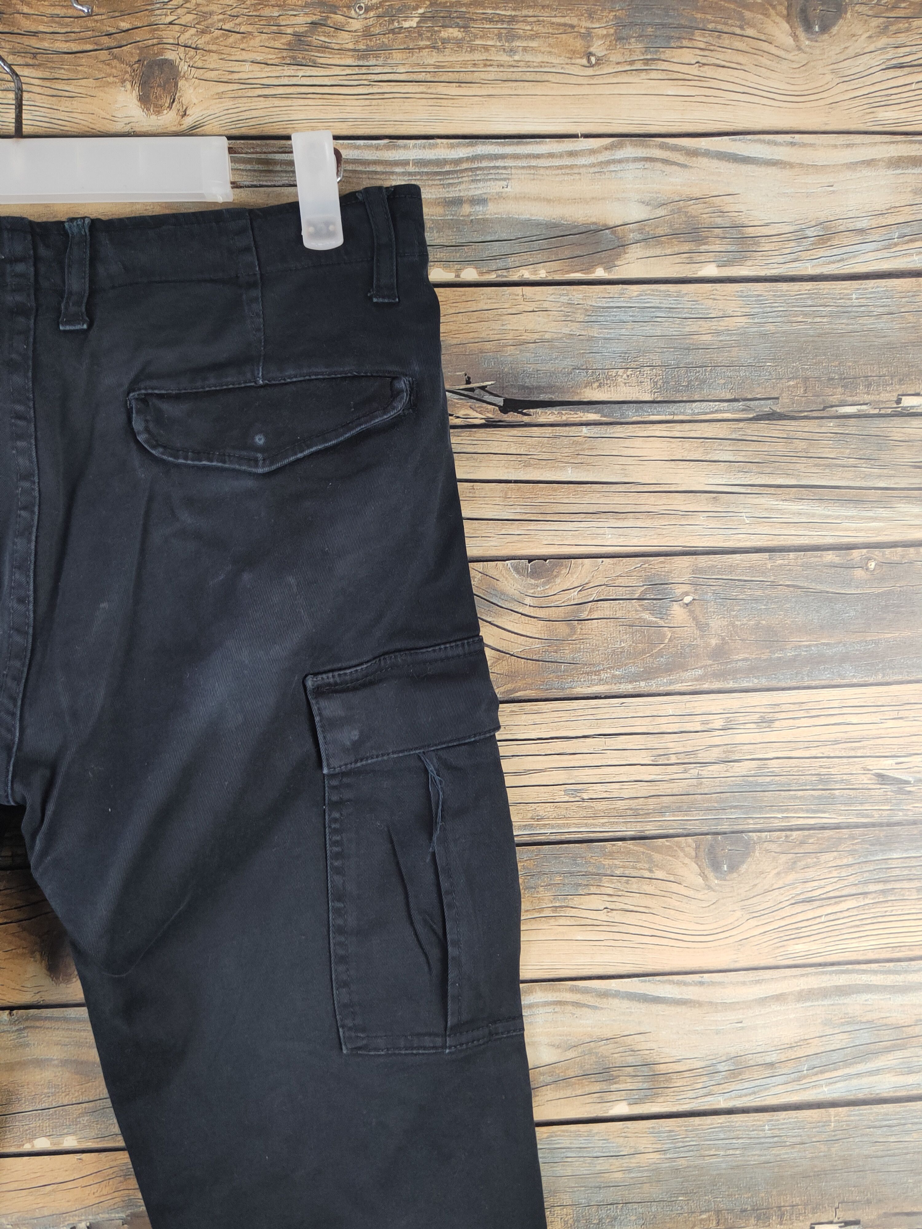 Japanese Brand DL Back Number Black Multipocket Cargo Pants #46-284T Size US 31 - 10 Thumbnail