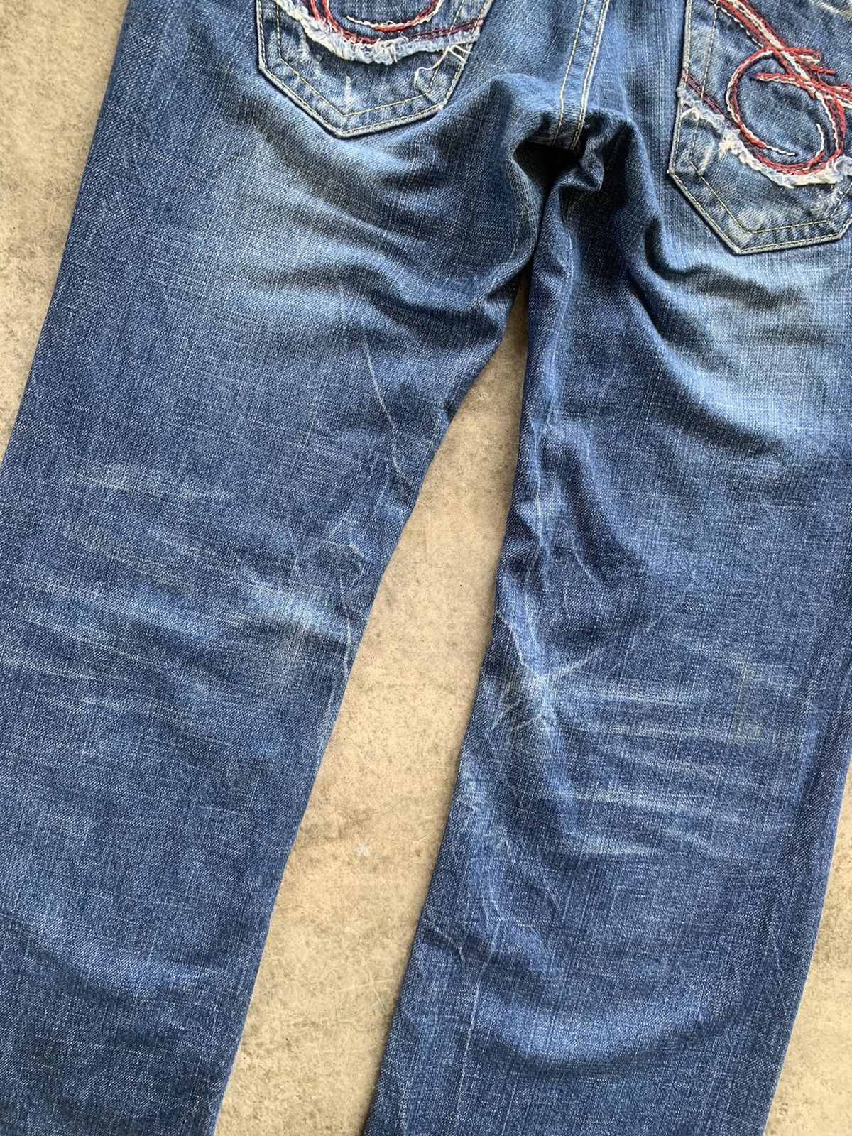 14th Addiction × If Six Was Nine × Japanese Brand Vintage Red Pepper Embroidery Bootcut Jeans Size US 33 - 11 Thumbnail