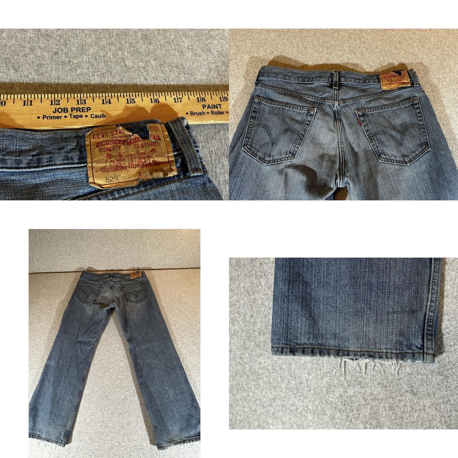 Levi's VINTAGE Baggy Jeans Mens 34x30 Wide Leg Blue Grunge Y2K Streetwear Levis 529 Size US 34 / EU 50 - 9 Thumbnail