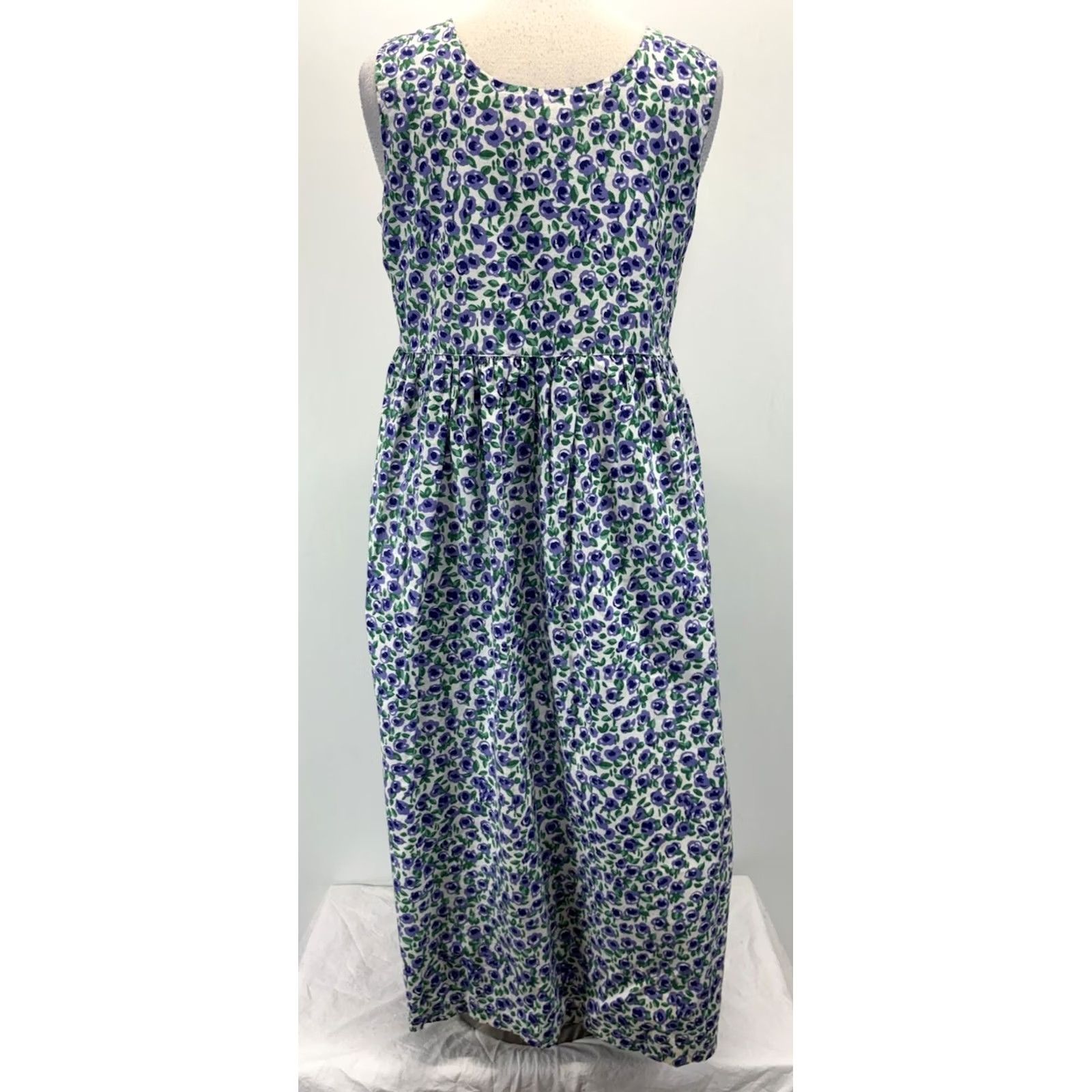 Vintage VINTAGE Bryn Connelly Midi Floral Jumper Dress Women’s M Purple Modest Teacher 90s Size M / US 6-8 / IT 42-44 - 3 Thumbnail