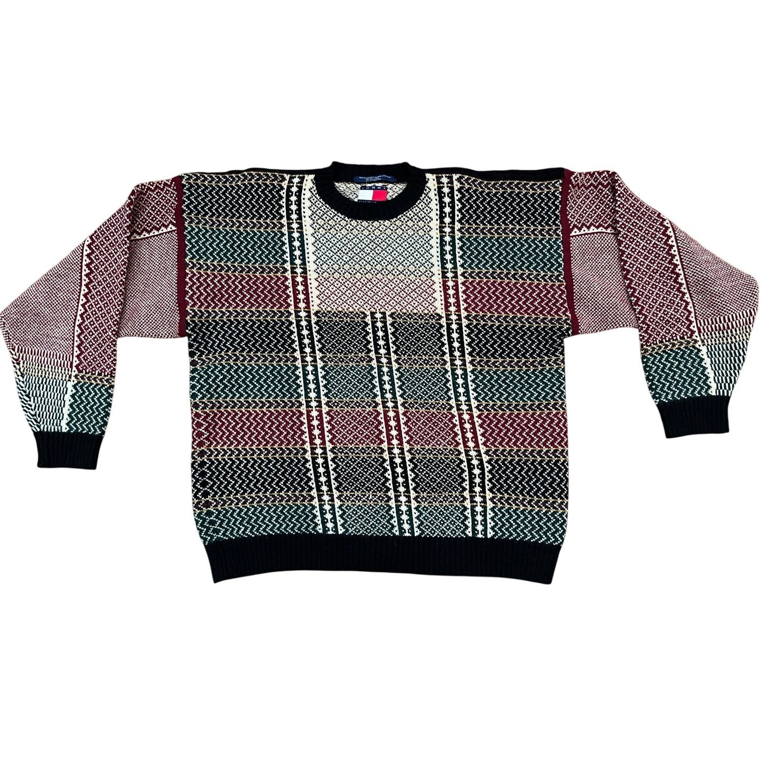 Vintage Vtg 90s Tommy Hilfiger Heavy Wool Blend Fair Isle Sweater XL Size US XL / EU 56 / 4 - 1 Thumbnail
