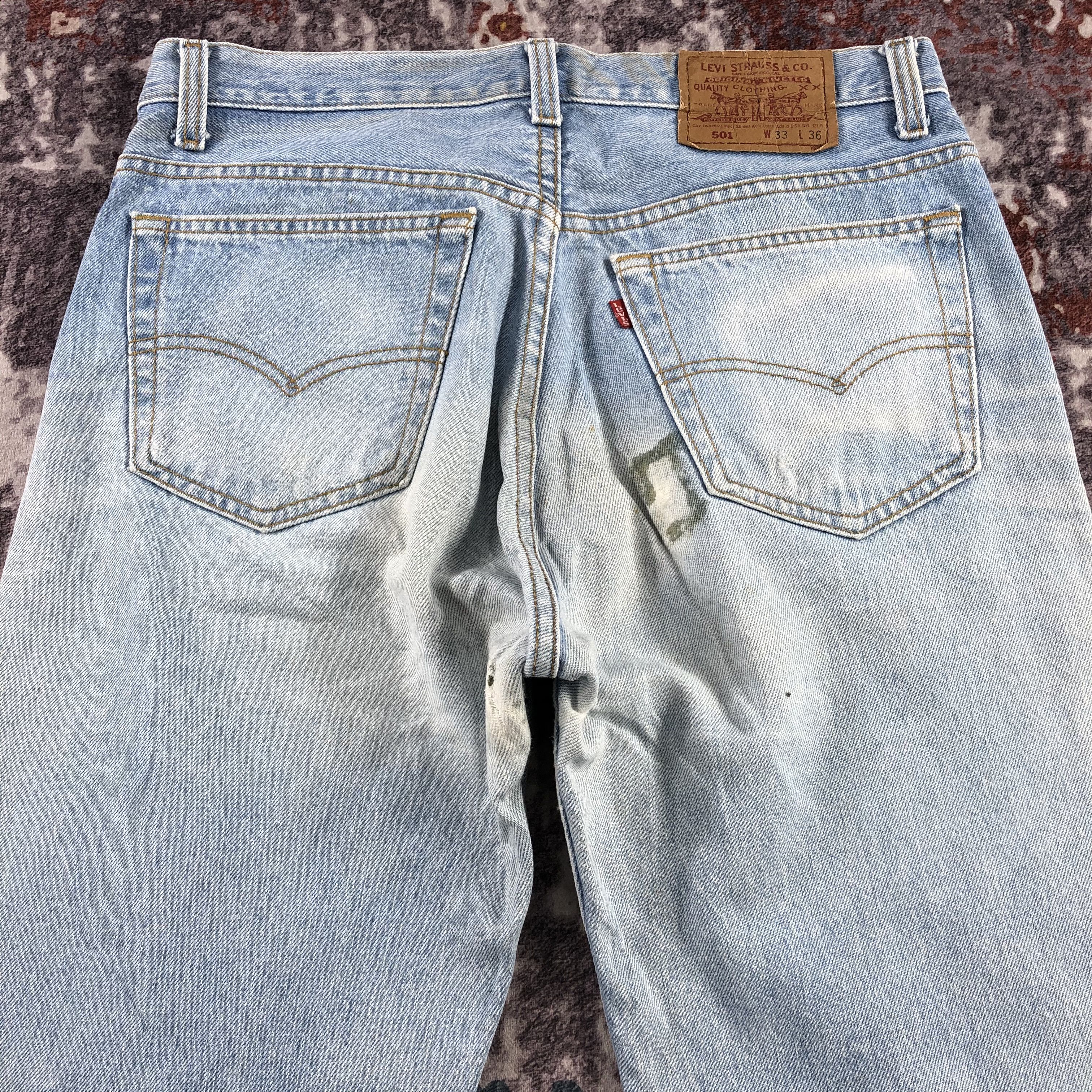 Levi's 90s Vintage Light Wash Levis 501 Jeans-JM2773 Size US 31 - 5 Thumbnail