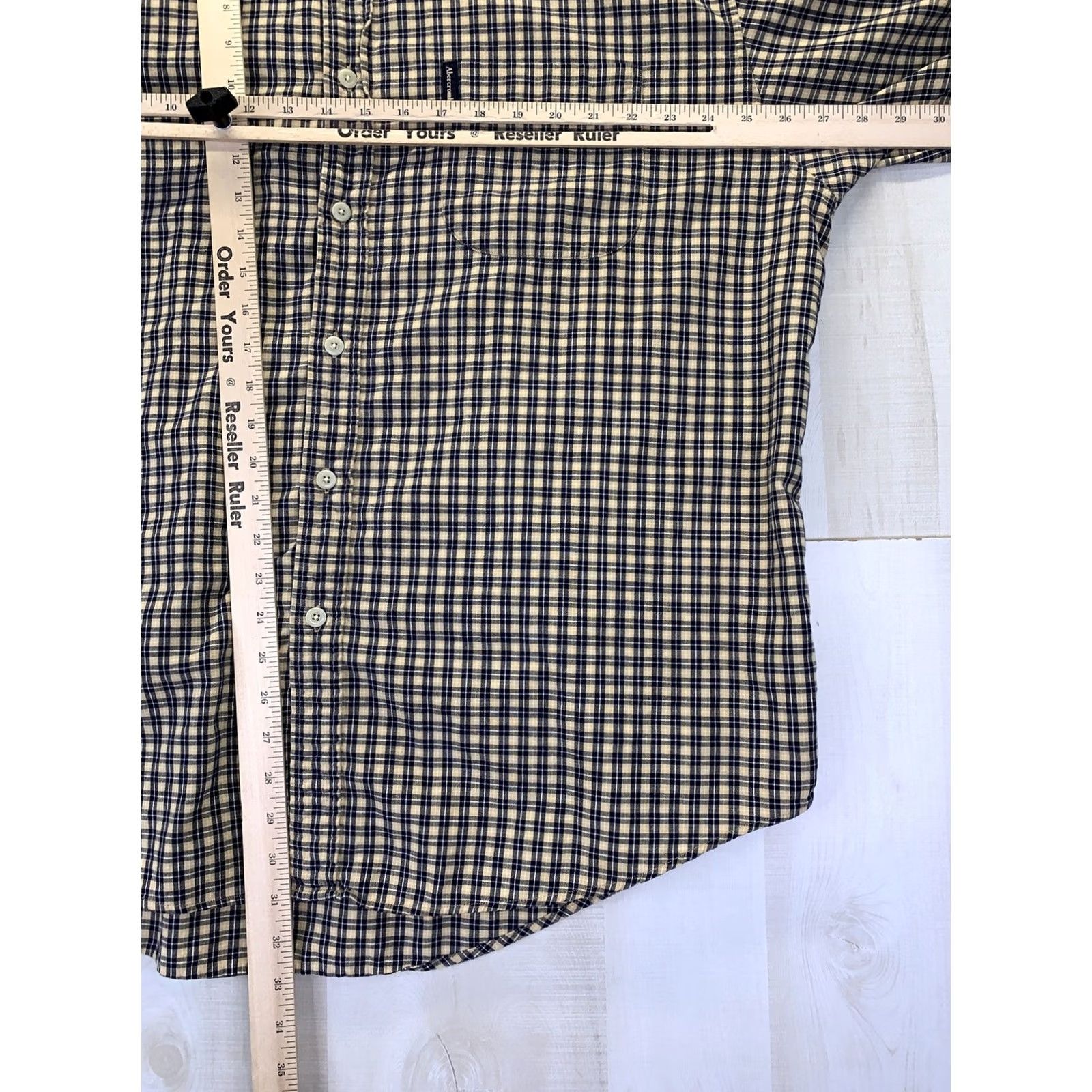 Abercrombie & Fitch Abercrombie & Fitch Vintage Mens Navy Gold Plaid Check Button Down Shirt XL- Shirt Men XL Plaid 90s Vintage Button-Down Collared Casual Workwear Size US XL / EU 56 / 4 - 5 Thumbnail