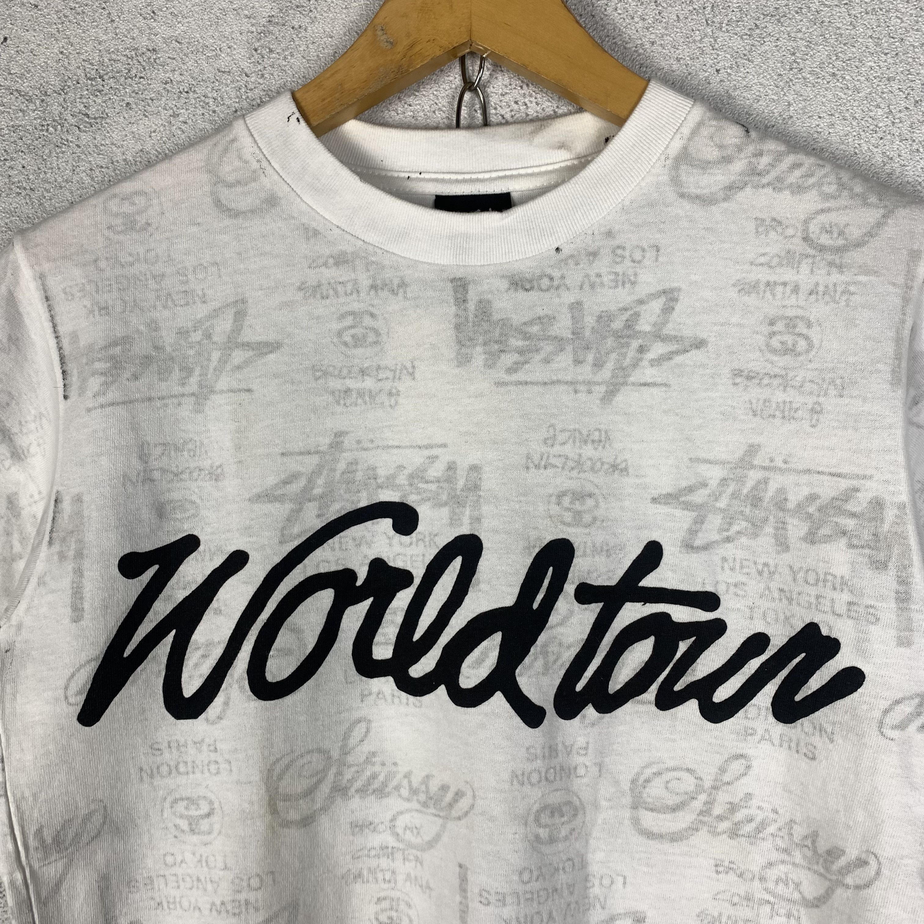Stussy Stussy World Tour Over Print Tshirt Size M / US 6-8 / IT 42-44 - 2 Thumbnail