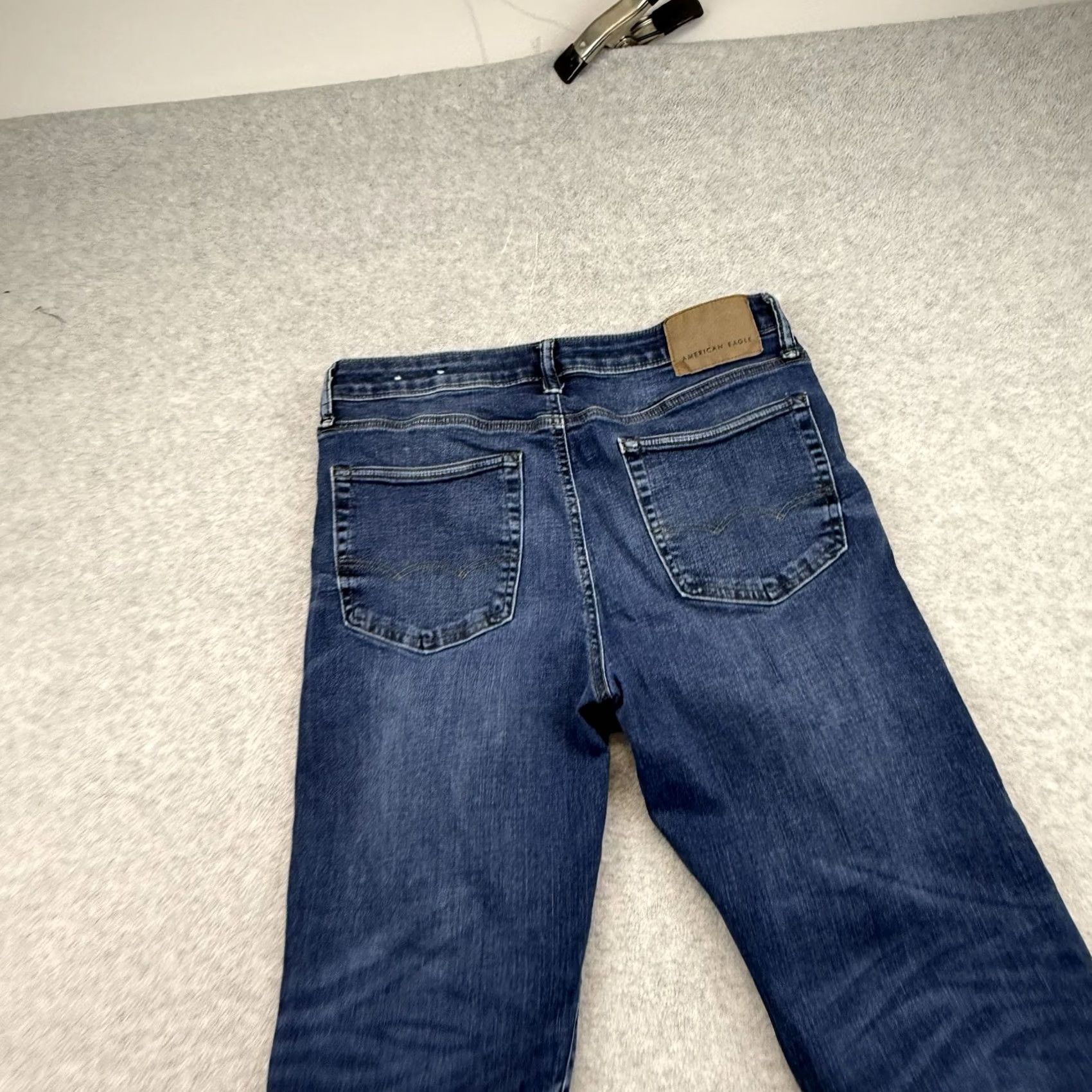 American Eagle Outfitters American Eagle Jeans Mens 32x32 Straight Blue Cotton Pants Dark Wash Size US 32 / EU 48 - 4 Thumbnail
