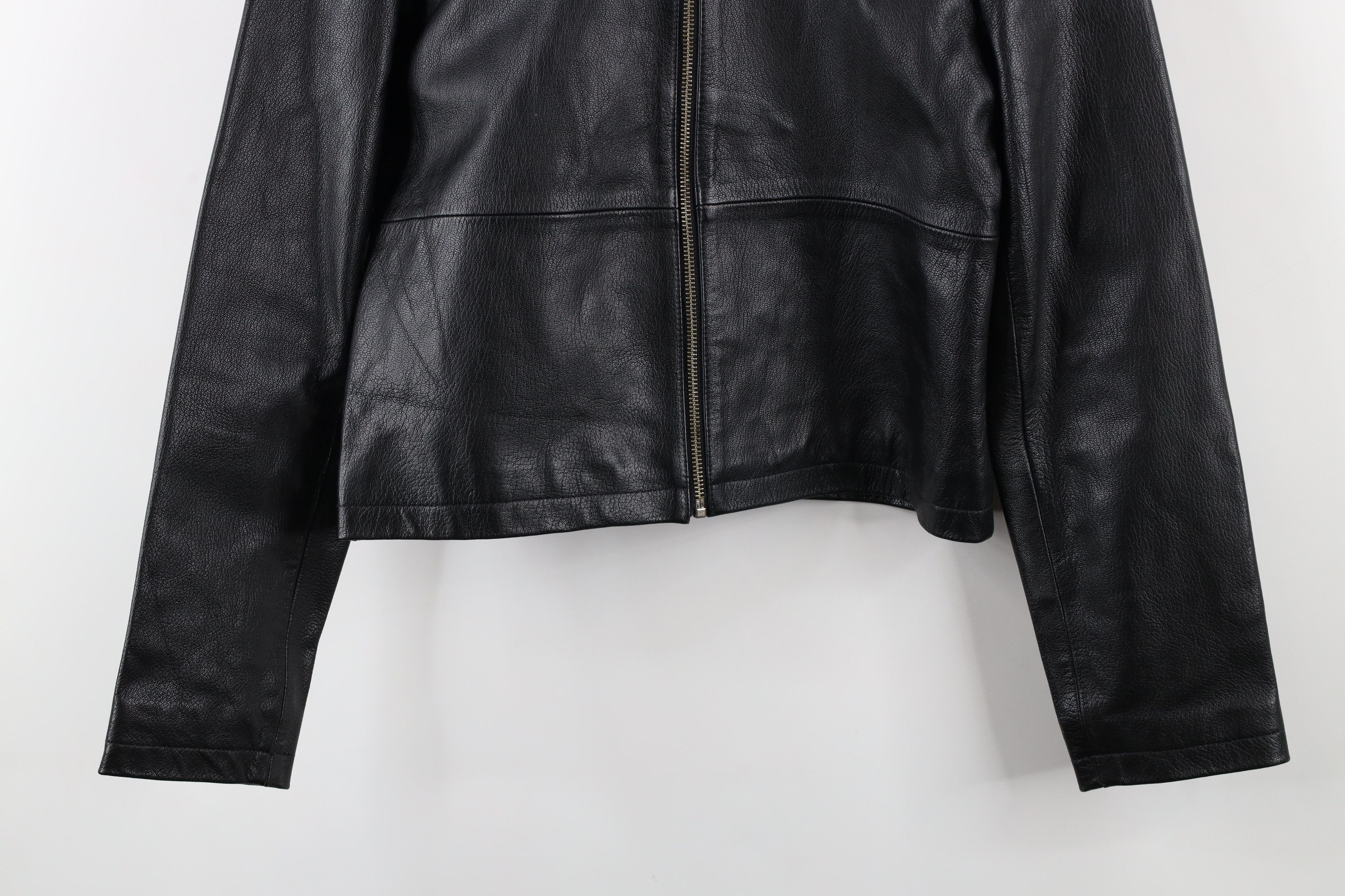 Esprit × Vintage Vintage 90s Esprit Cropped Leather Cafe Racer Bomber Jacket Size XS / US 0-2 / IT 36-38 - 3 Thumbnail