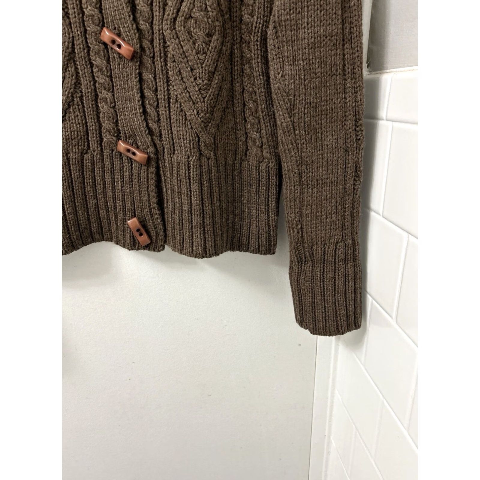 Paul James VTG Paul James Cardigan Sweater Womens Small Brown 100% Wool Cable Knit Toggle Heavyweight Fall Winter Mens? Size S / US 4 / IT 40 - 6 Thumbnail