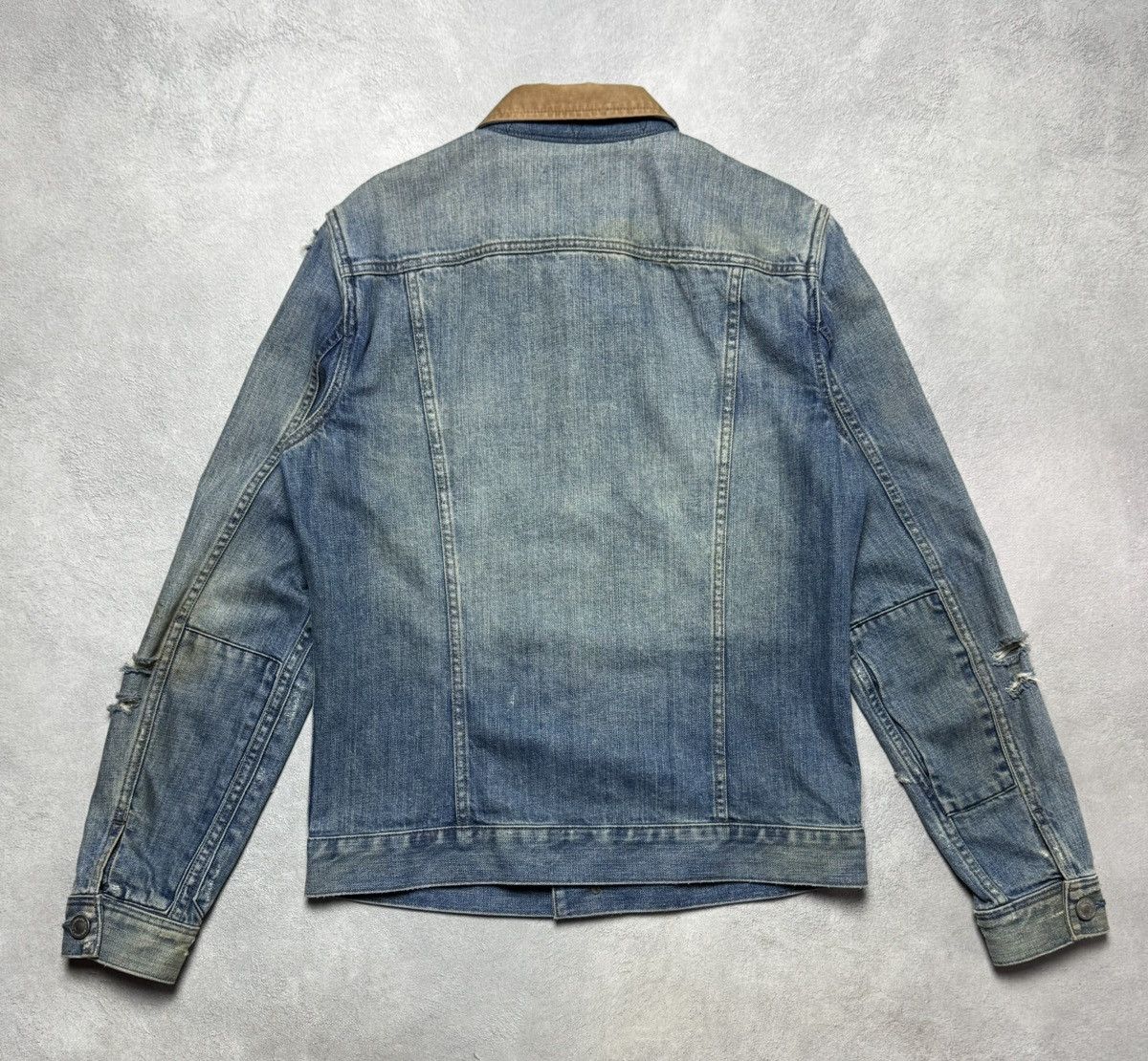 Allsaints Allsaints Distressed Denim Button Jacket Size US M / EU 48-50 / 2 - 2 Thumbnail