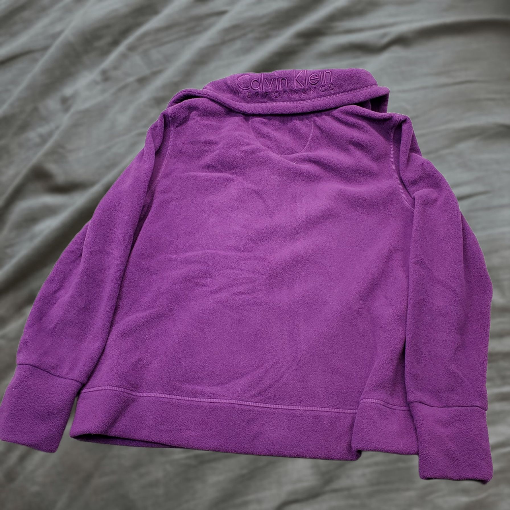 Calvin Klein Calvin Klein Womens Jacket M Purple Quick-Dry Full Zip Fleece Breathable Outdoor Casual Plain Jacket Size M / US 6-8 / IT 42-44 - 1 Thumbnail