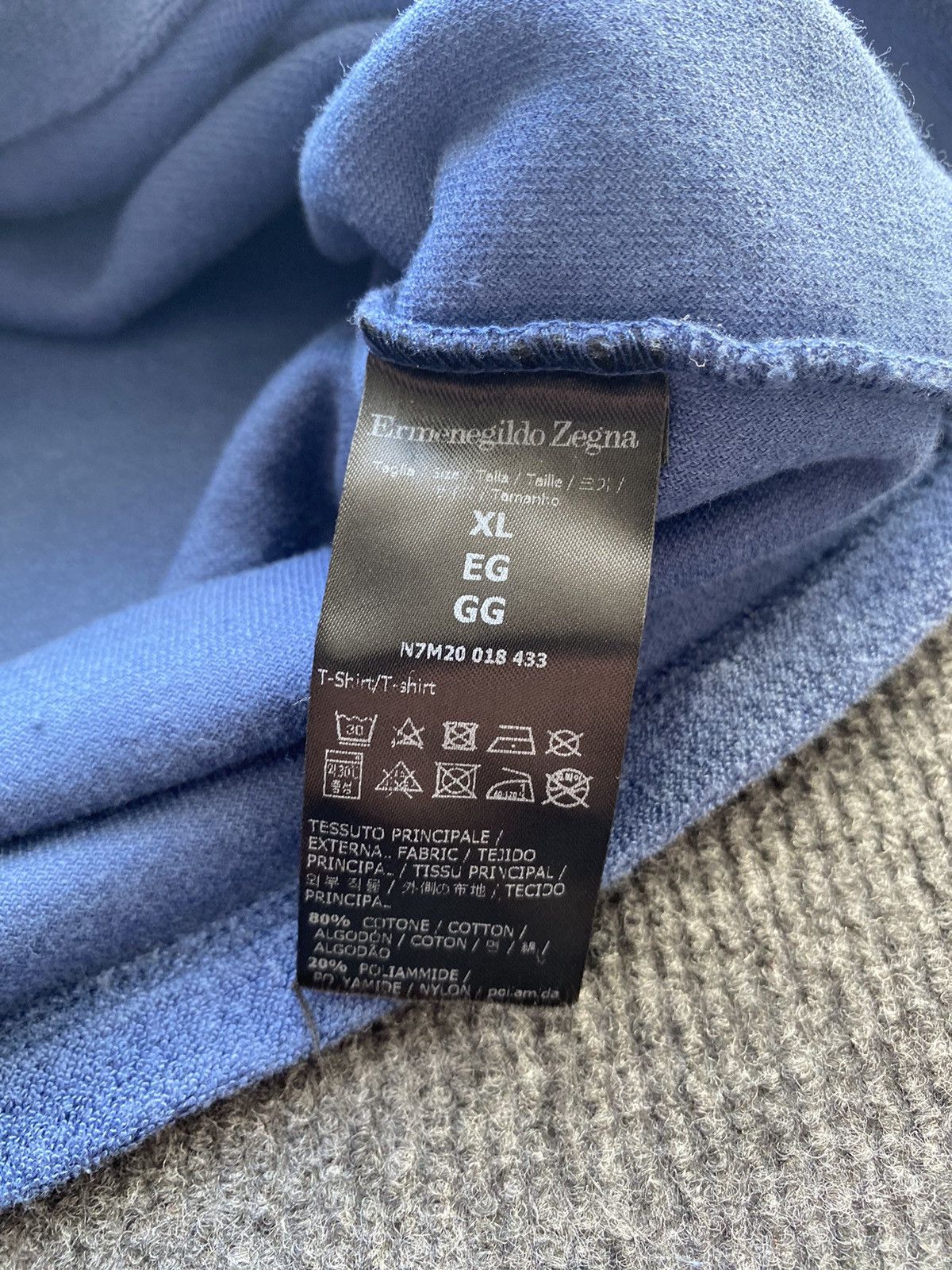Ermenegildo Zegna 🔥Designer Luxury Ermenegildo Zegna Blue mens t shirt xl Size US XL / EU 56 / 4 - 4 Thumbnail