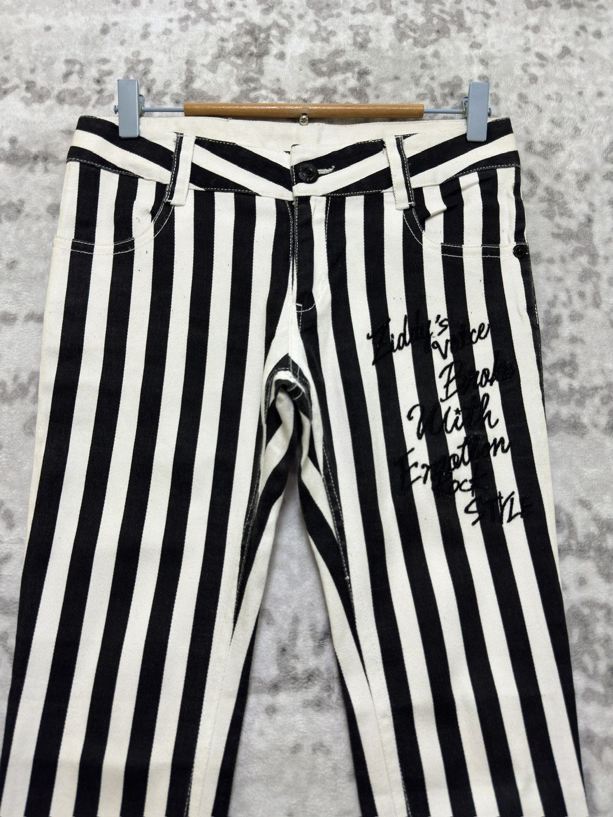 Japanese Brand GLAM ROCK BY ZIDDY Striped Low Rise Super Skinny Pants Size 28" / US 6 / IT 42 - 3 Thumbnail