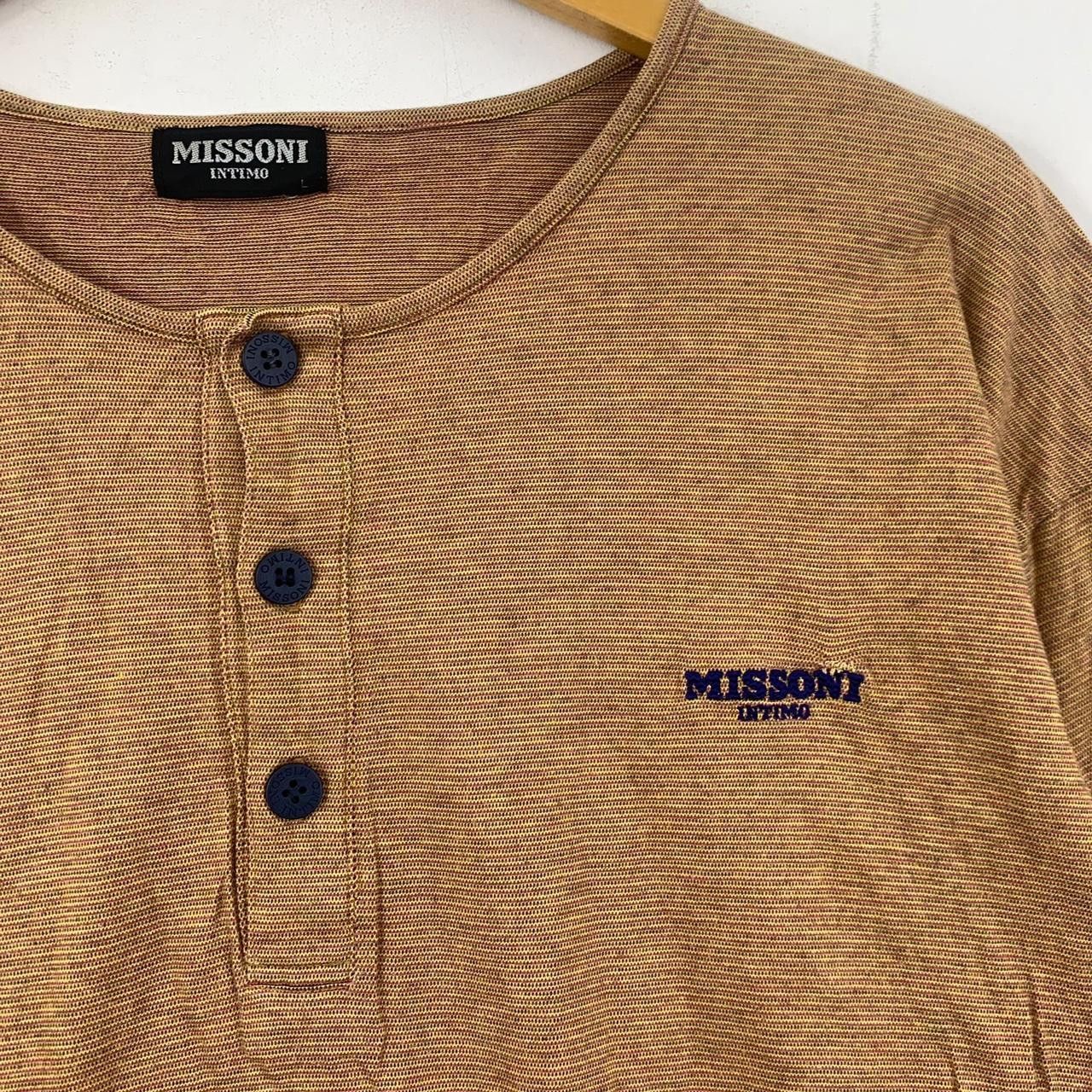 Vintage Vintage MISSONI INTIMO Collection Henley Tee Shirt Size L / US 10 / IT 46 - 5 Thumbnail