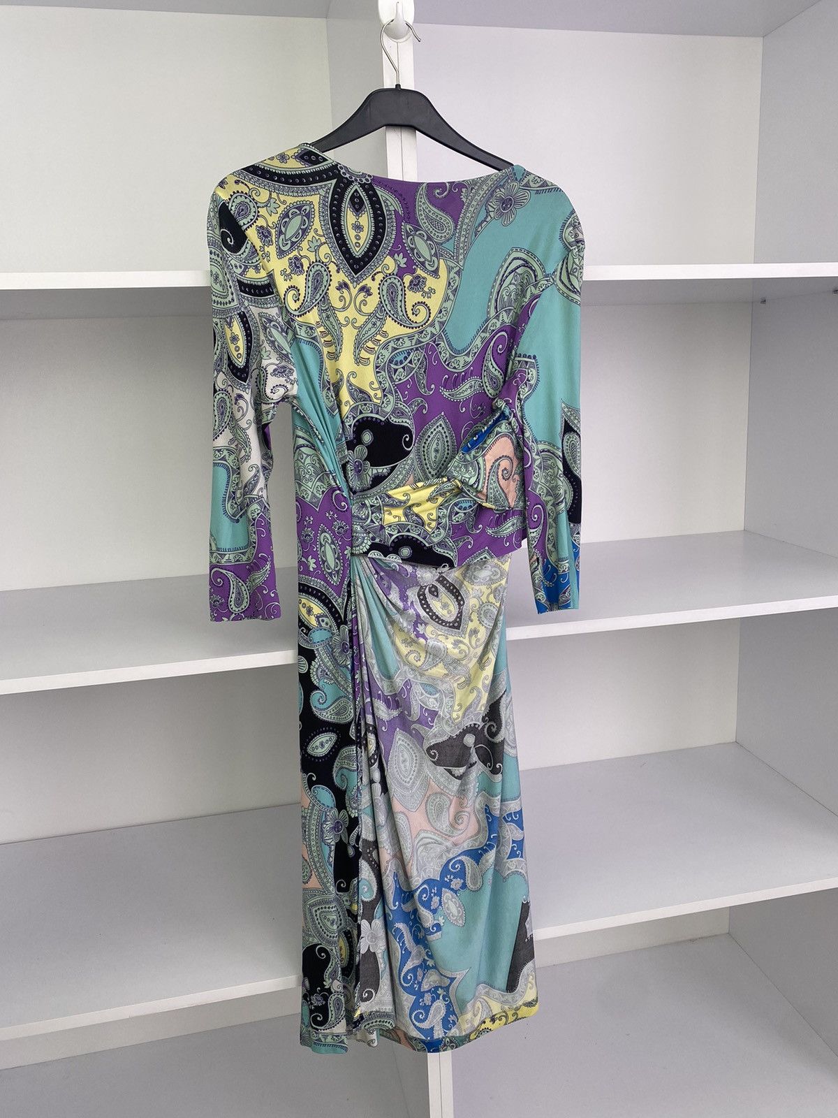 Designer × Etro × Vintage Vintage ETRO Ornament Printed Flared Pleated V Dress Womens Size XL / US 12-14 / IT 48-50 - 9 Thumbnail