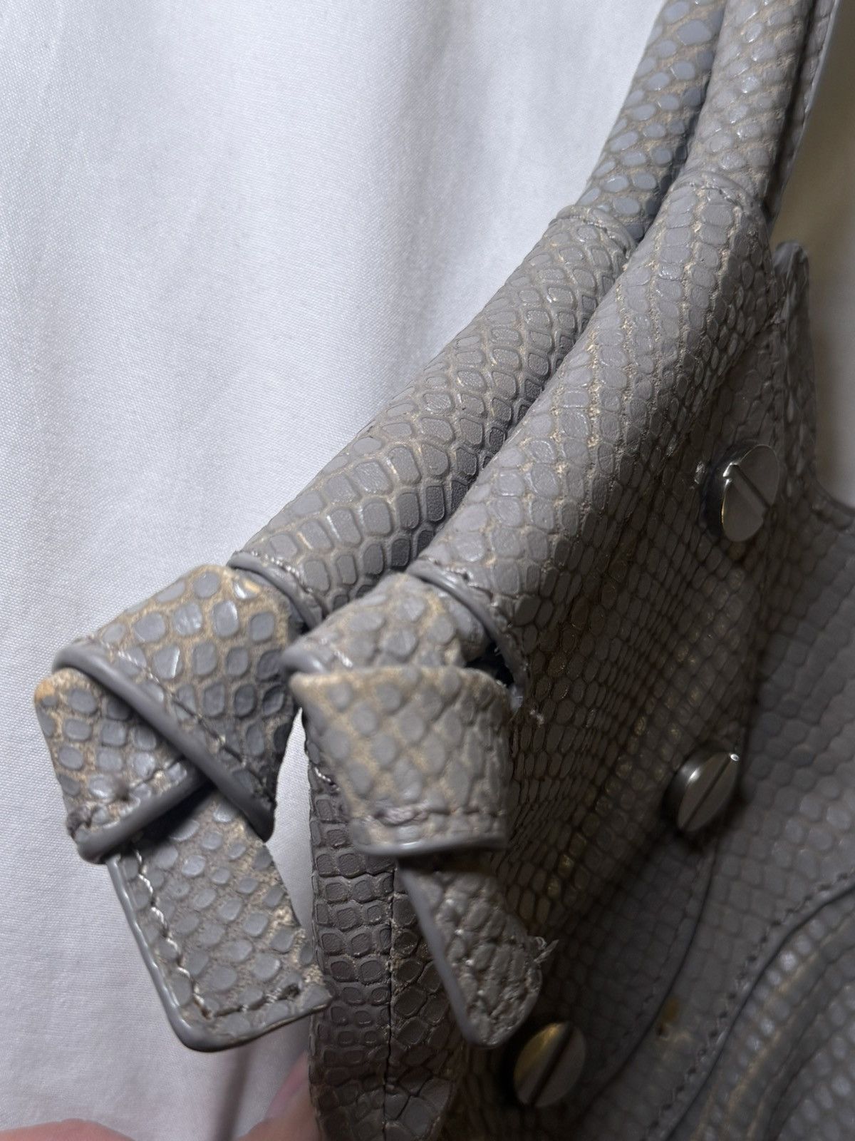 Other Vintage Foley & Corinna Grey Python Leather Bag Y2K Size ONE SIZE - 6 Thumbnail