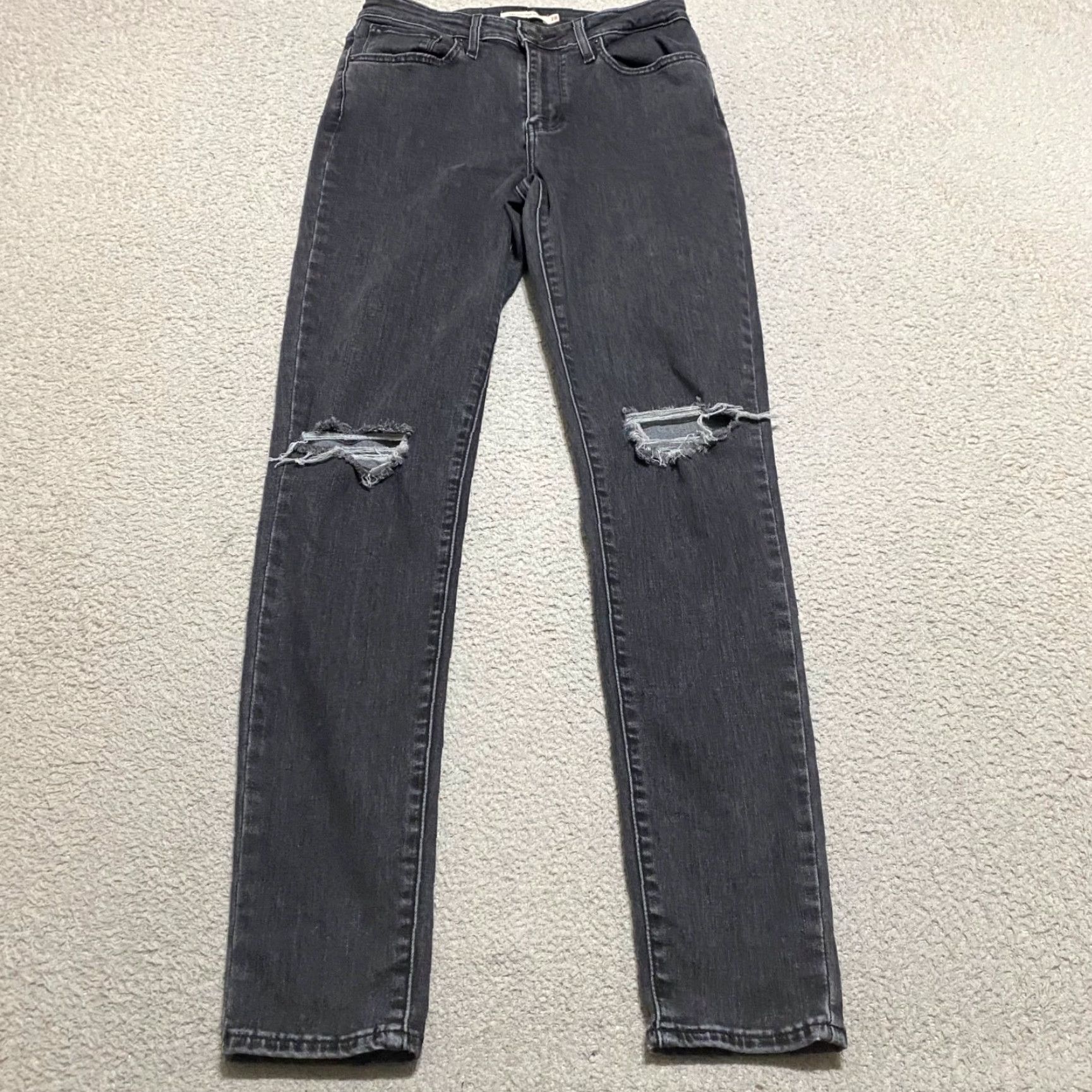 Levi's **Levi's 721 Skinny Jeans Women's Dark Gray Distressed 28** User: Levi's 721 Skinny Jeans Women's Dark Gray Distressed 28 Size 26" / US 2 / IT 38 - 2 Thumbnail