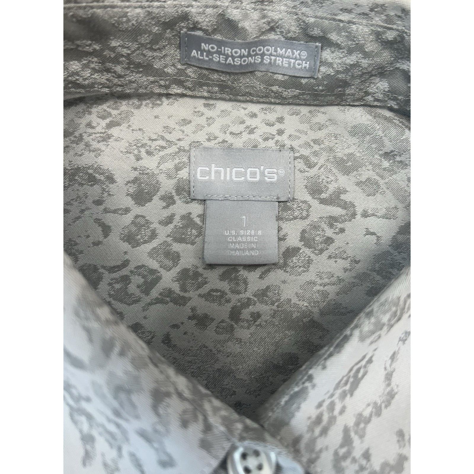 Chicos Chico’s No-Iron Classic Stretch Shirt Women’s Size 1 Size M / US 6-8 / IT 42-44 - 4 Thumbnail