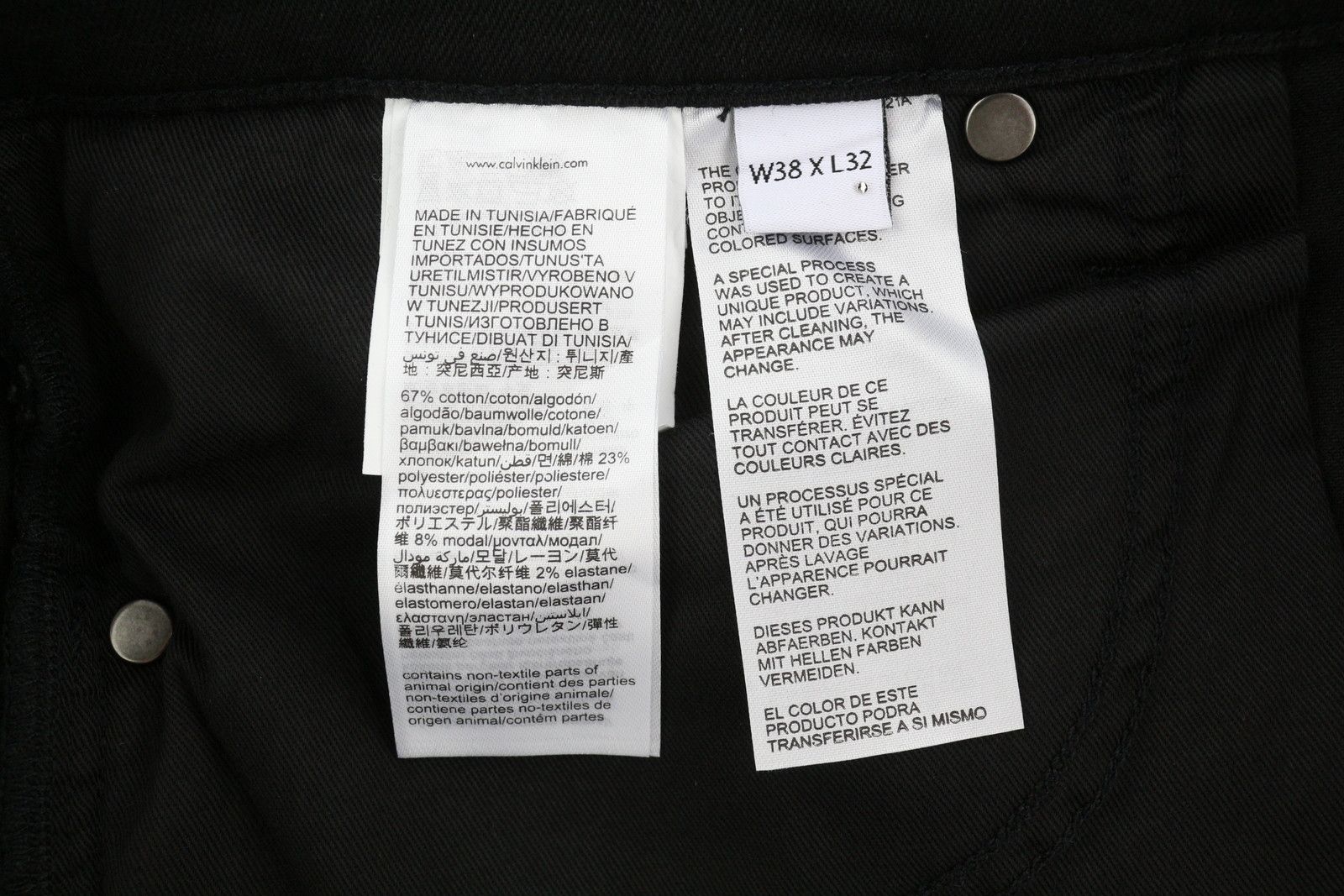 Calvin Klein TAPERED RINSE BLACK W38/L32 Stretch Denim Jeans 84962 Size US 38 / EU 54 - 7 Thumbnail
