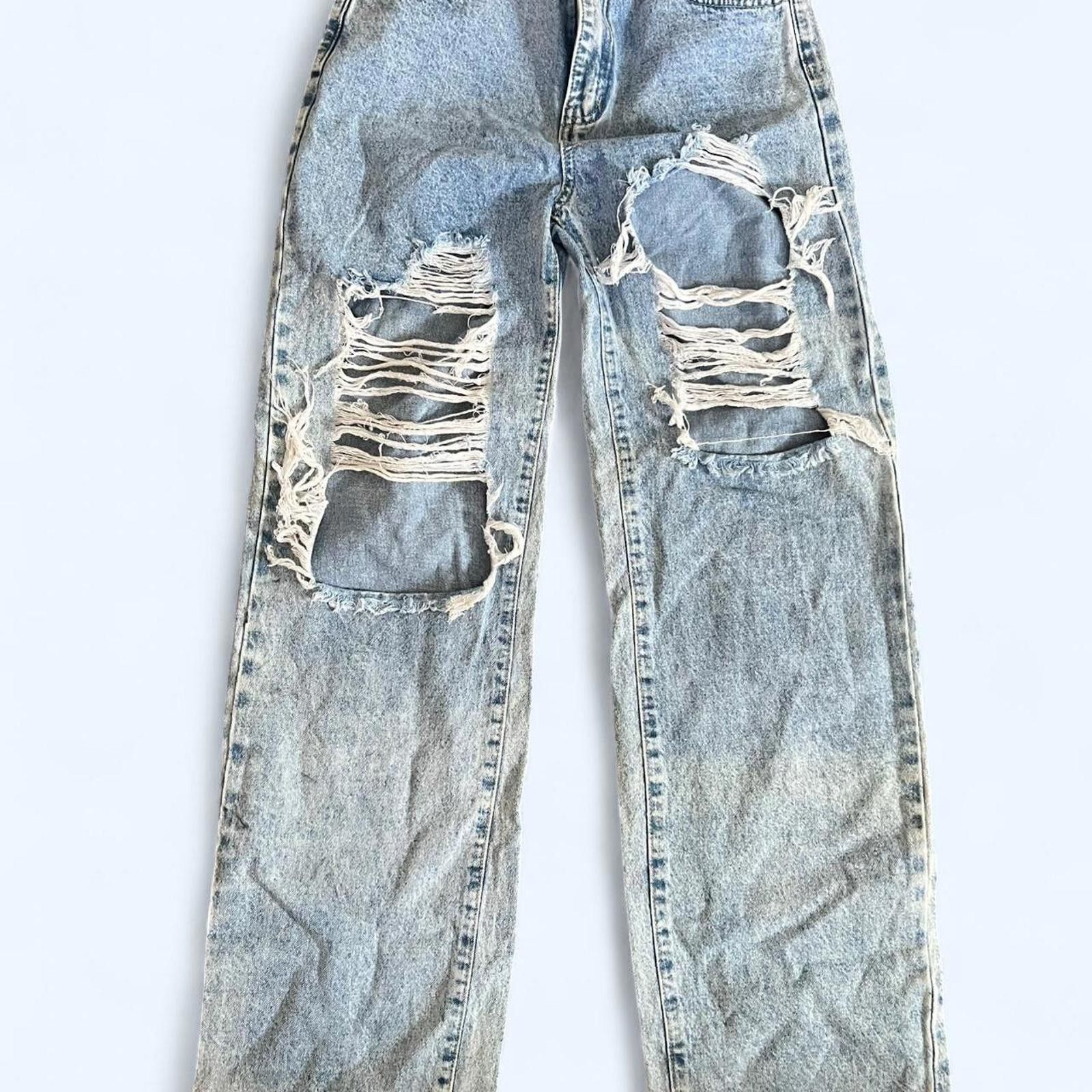 Shein SHEIN distressed high waist jeans Size 28" / US 6 / IT 42 - 1 Thumbnail