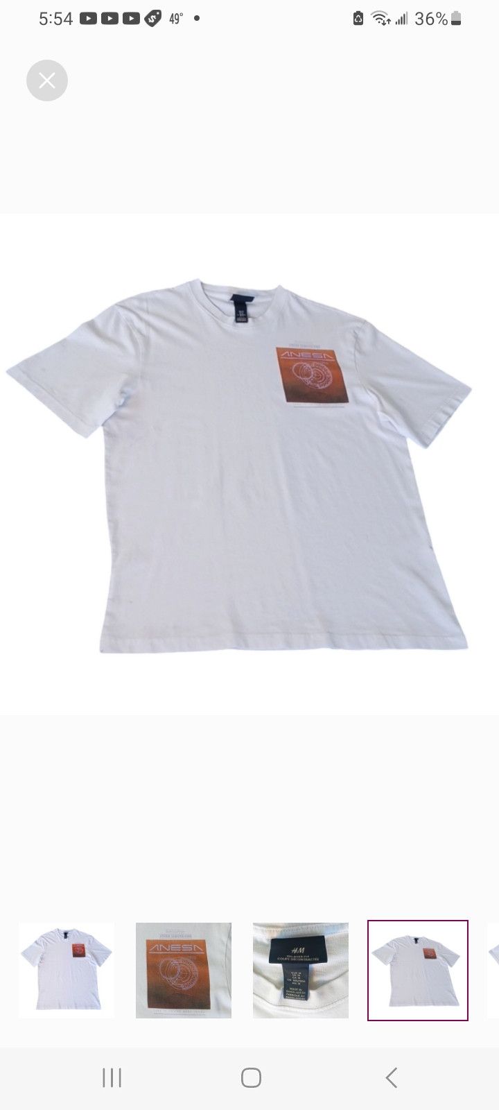 H&M H & M OTHER DIMENSION White T-Shirt, M, White. Size US M / EU 48-50 / 2 - 4 Thumbnail