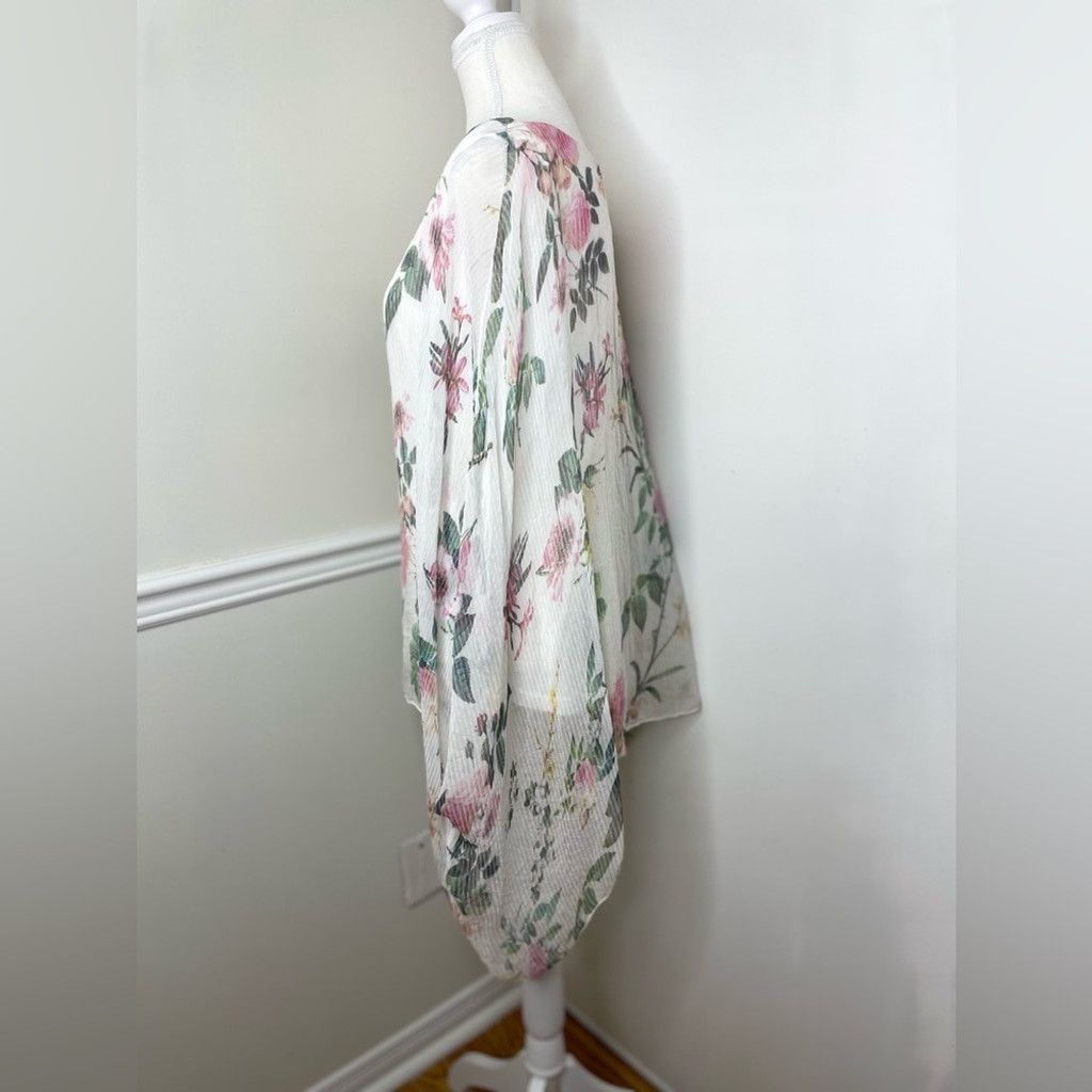 Other Made in Italy Silk Sheer Floral Overlay Cape Top Size XL / US 12-14 / IT 48-50 - 5 Thumbnail