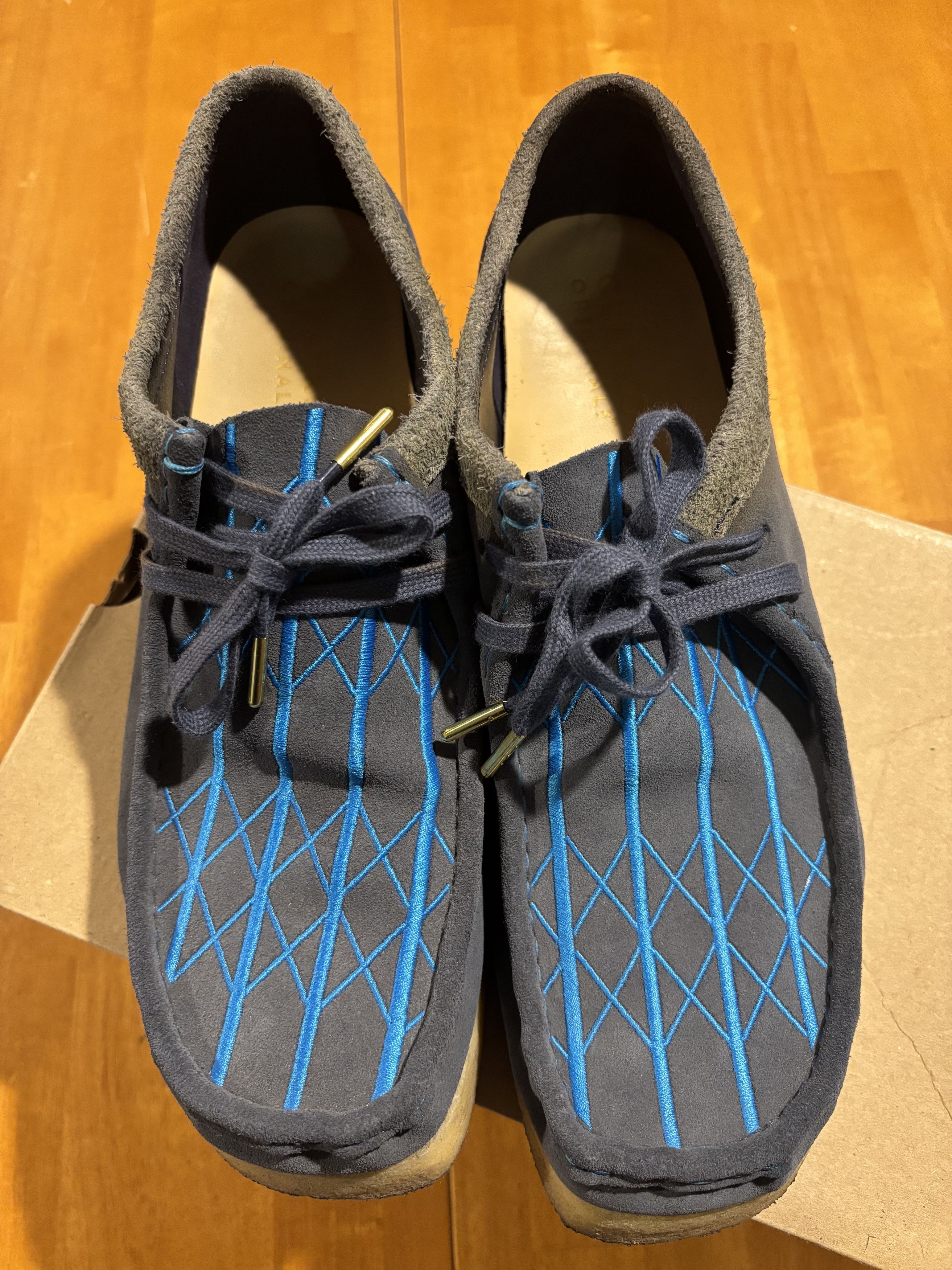 BetterTM × Clarks × Nepenthes 2023 Re-Purposed Gate Blue Suede Wallabees Size US 12 / EU 45 - 2 Thumbnail